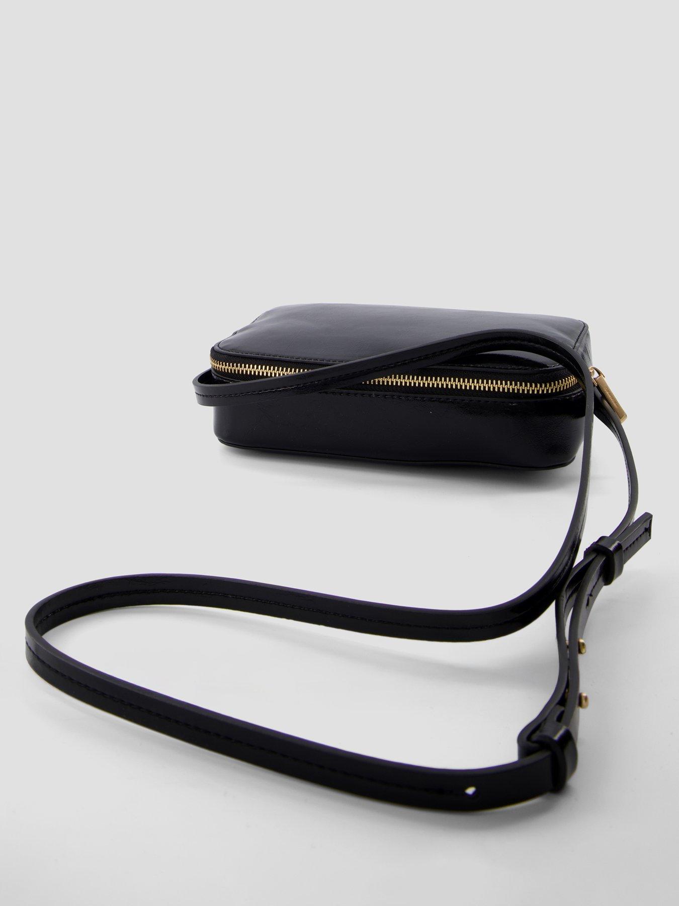Image 4 of 6 of Calvin Klein Foil Logo Glossy Camera Bag - Black