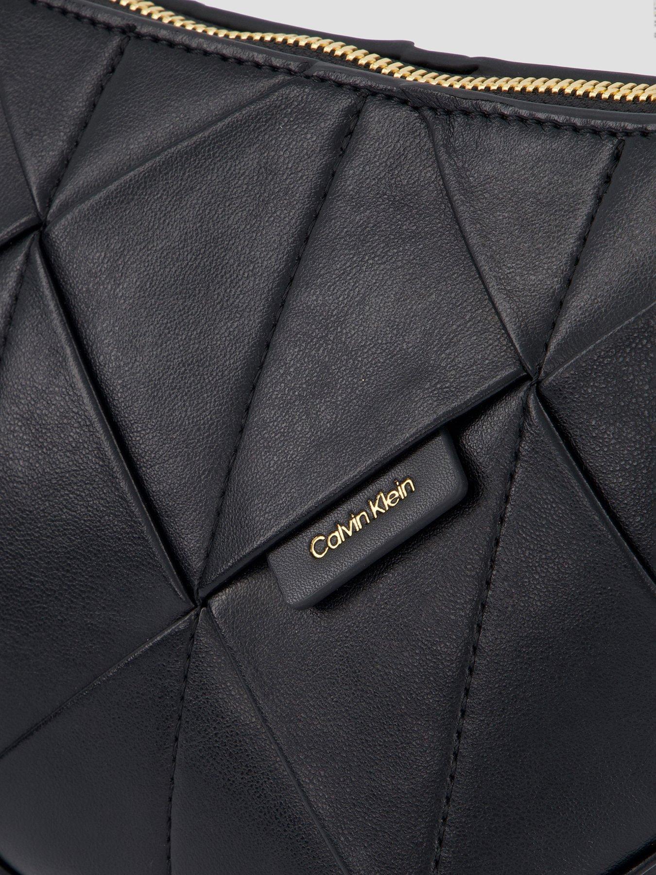Image 3 of 4 of Calvin Klein Woven Shoulder Bag - Black