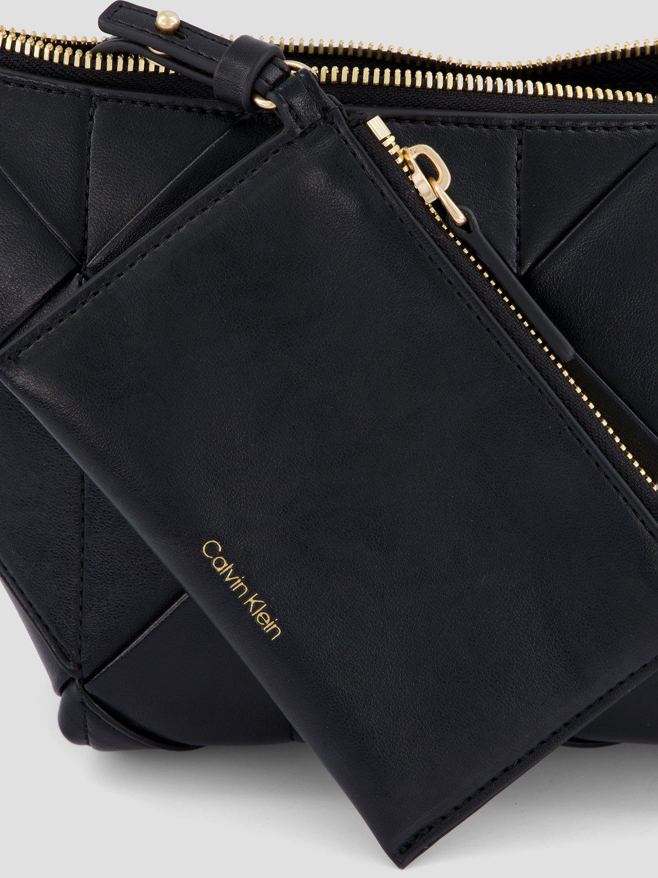Image 4 of 4 of Calvin Klein Woven Shoulder Bag - Black