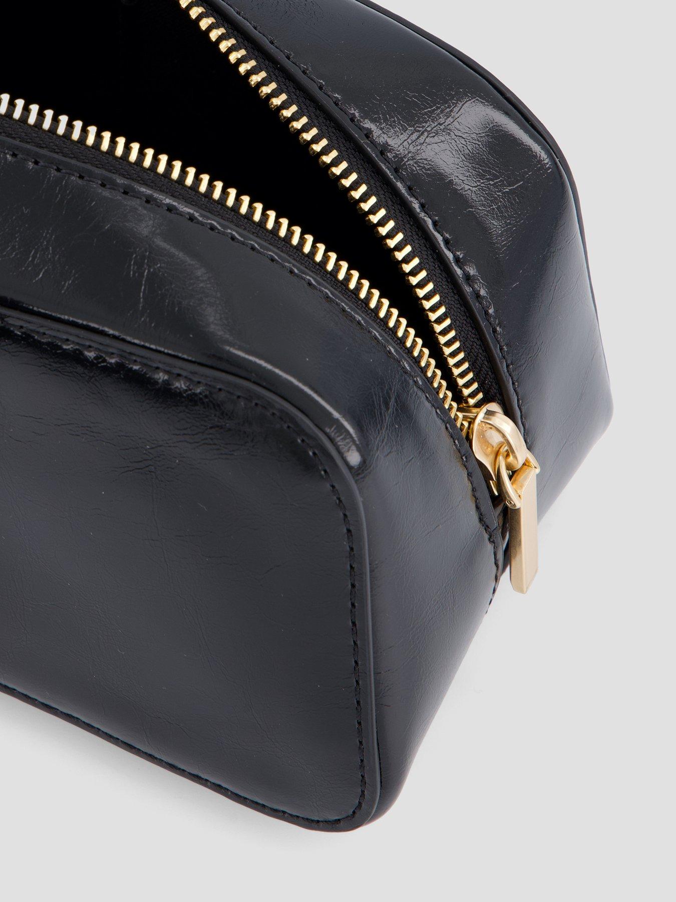 Image 4 of 4 of Calvin Klein Foil Logo Glossy Shoulder Bag - Black