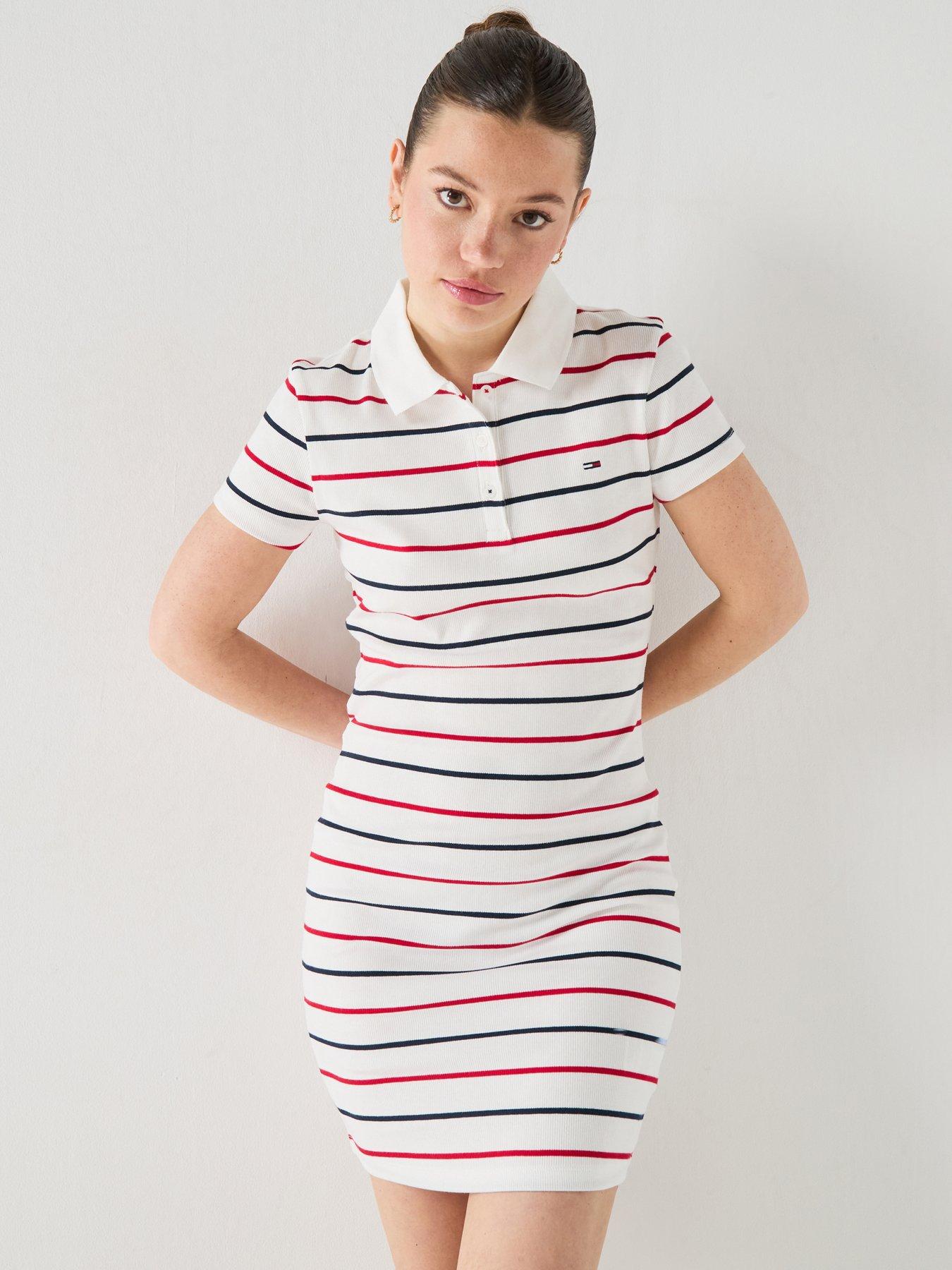 Tommy Jeans Rib Bodycon Polo Dress - Cream