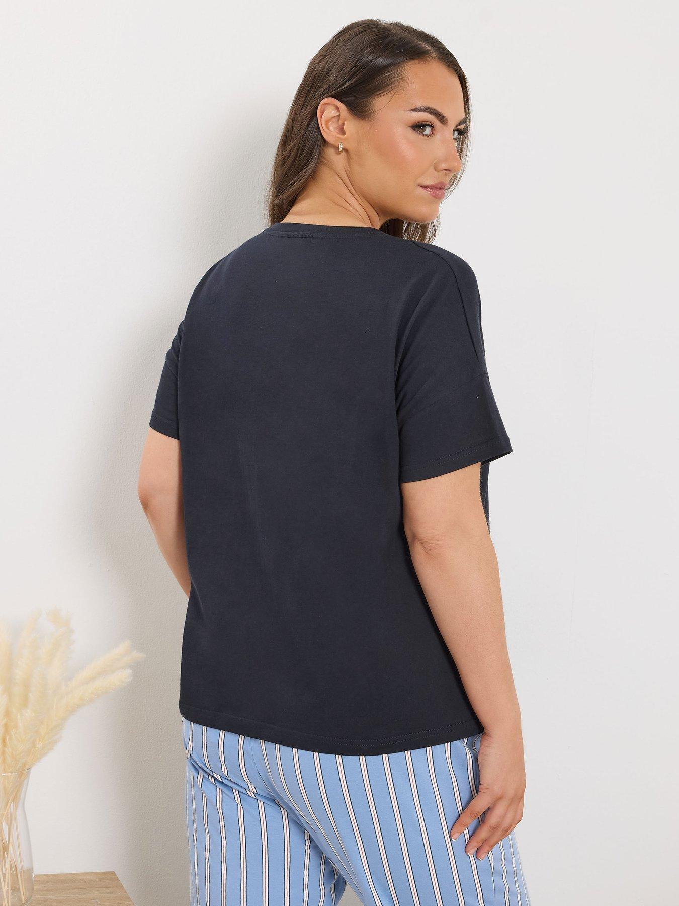 yours-curve-brunch-club-pyjama-top-bluestillFront