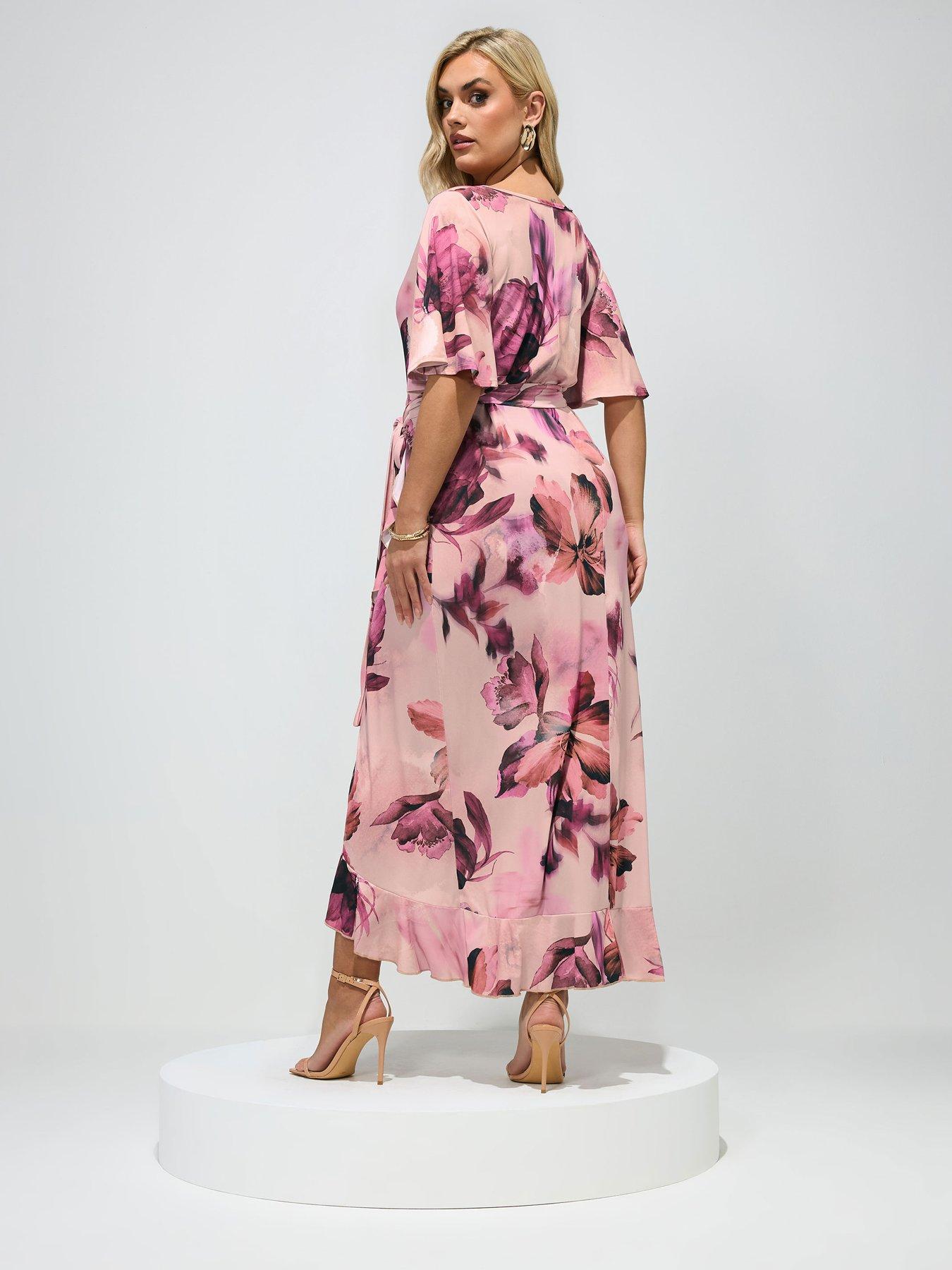 yours-curve-floral-wrap-ruffle-dressstillFront