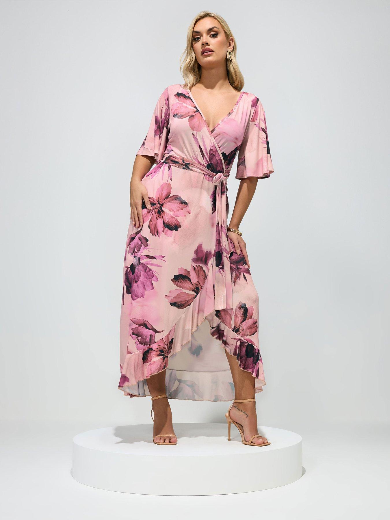 yours-curve-floral-wrap-ruffle-dressback
