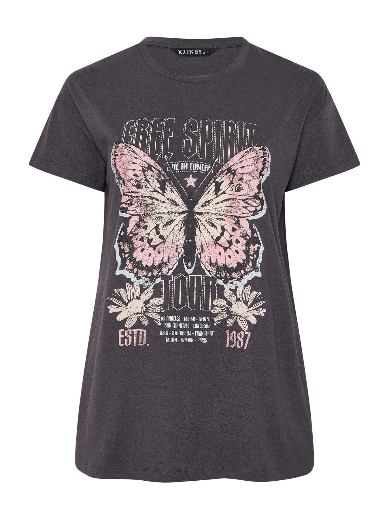 Image 5 of 5 of Yours Curve Placement Core T-Shirt - Grey
