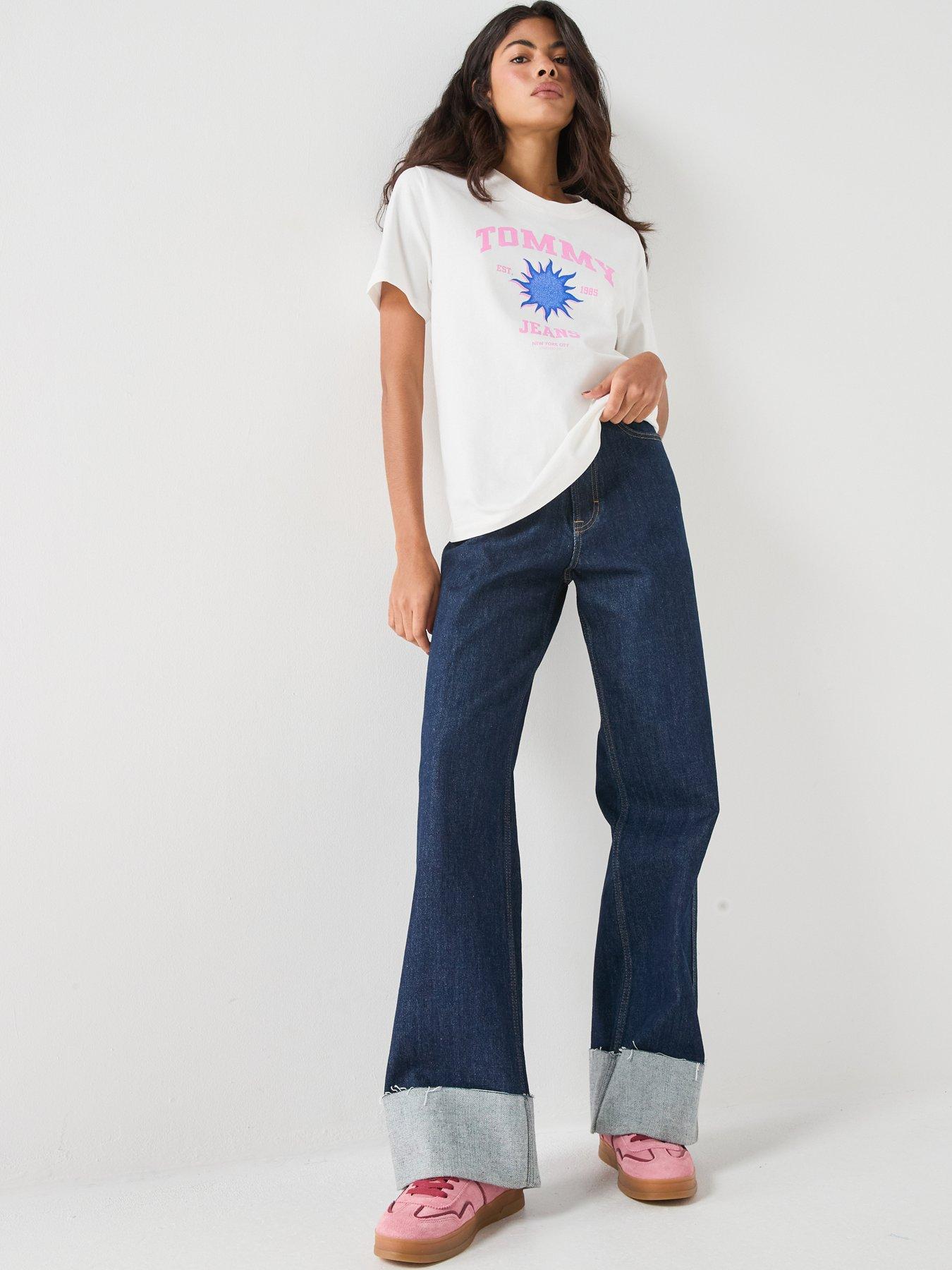 Image 3 of 6 of Tommy Jeans Tjw Graphic Print T-Shirt - Cream