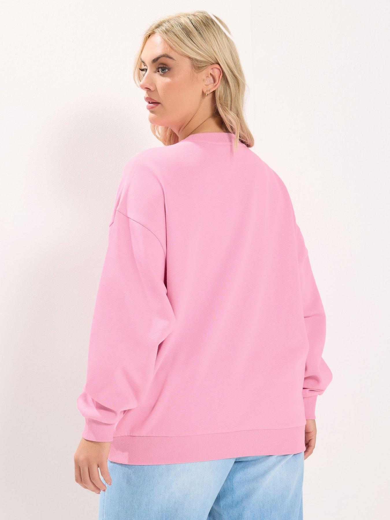 yours-curve-ibiza-applique-sweatshirt-pinkstillFront