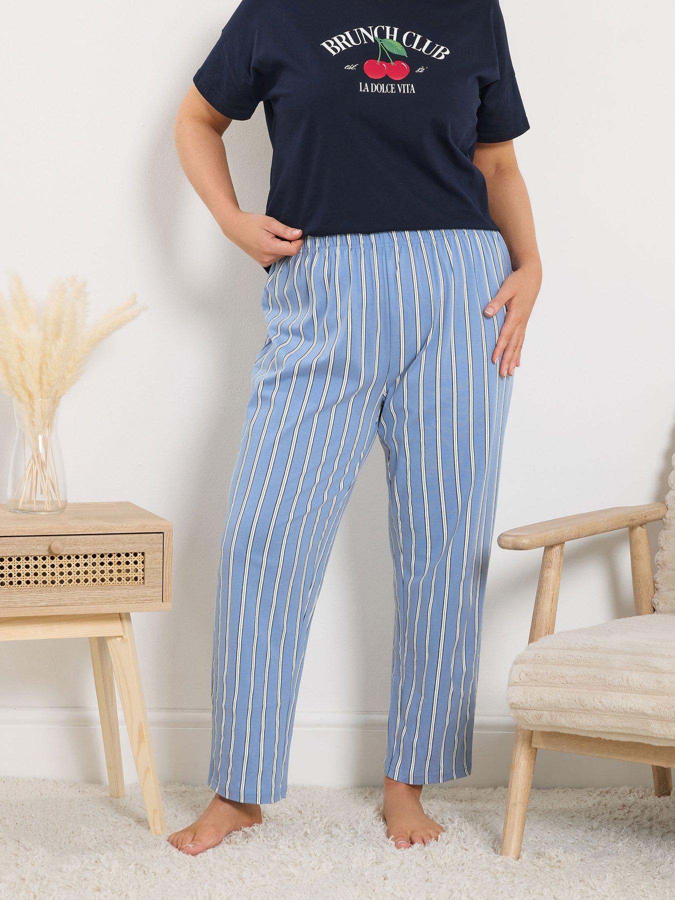 yours-curve-stripe-wide-leg-pj-pantfront