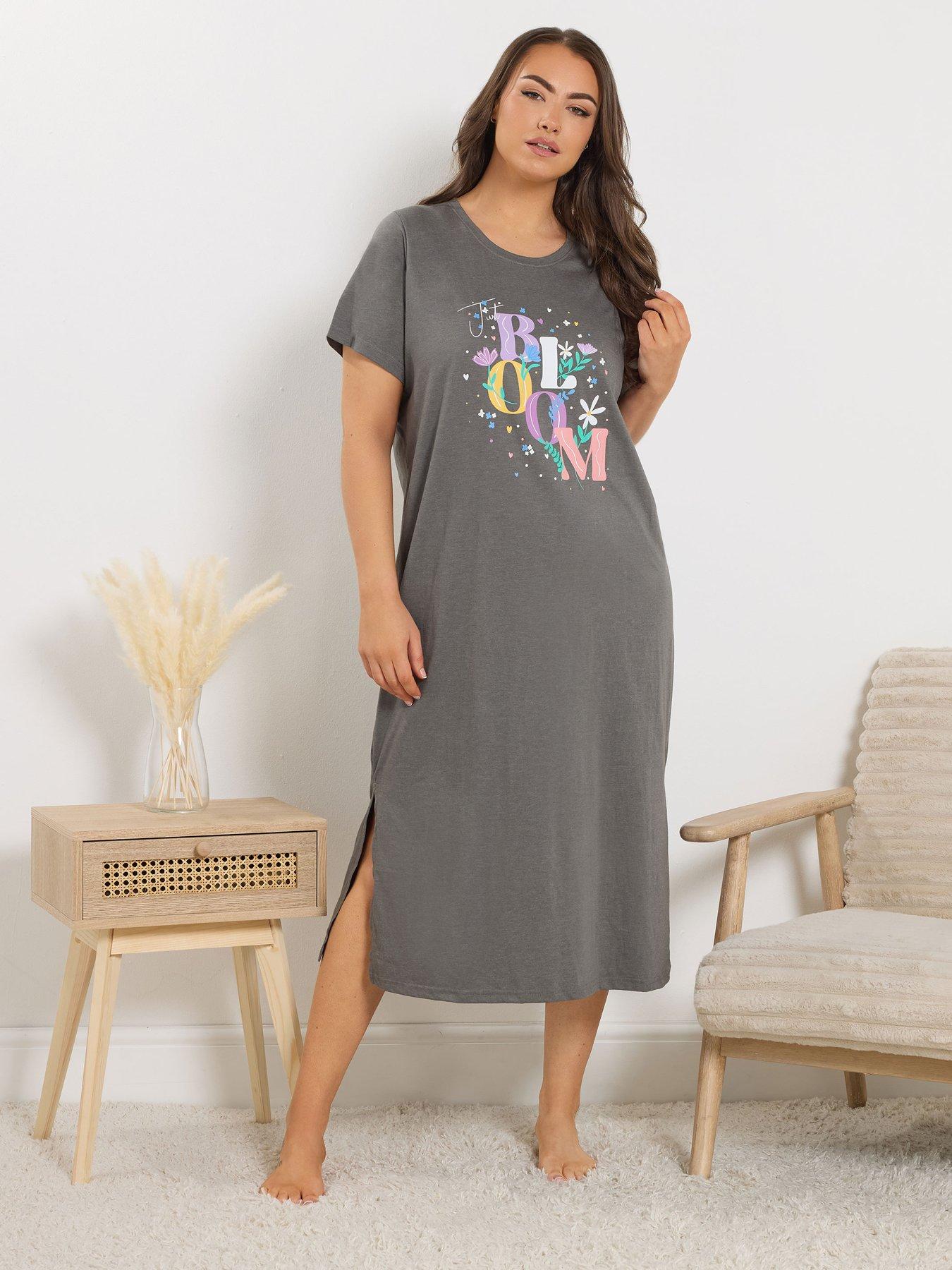 yours-curve-2-pack-just-bloom-midaxi-nightdress-greyoutfit