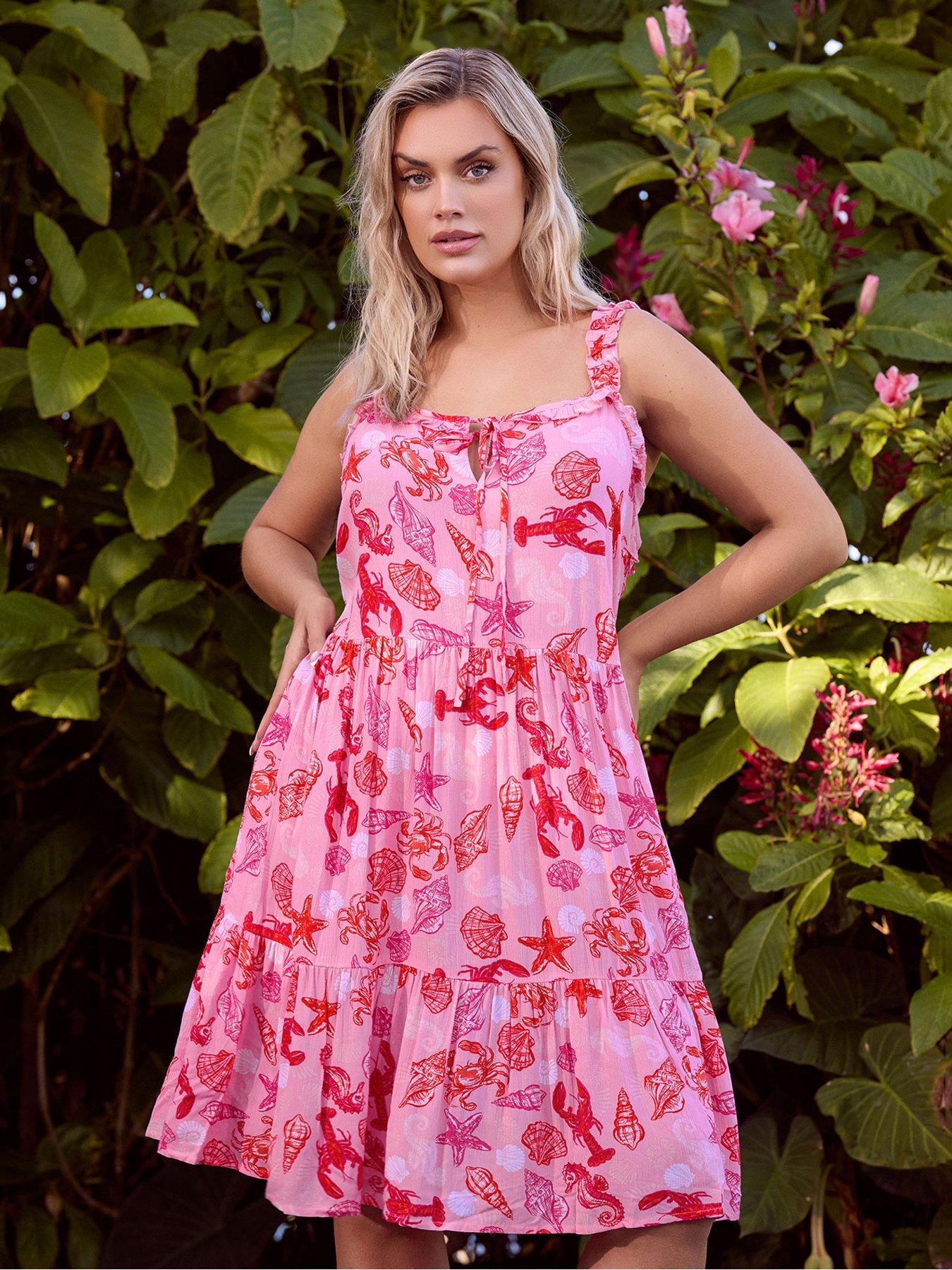 yours-curve-crinkle-throw-on-beach-dress-pinkfront