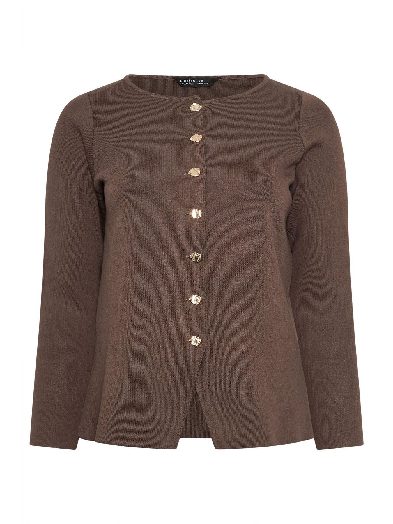 yours-curve-long-sleeve-button-knit-top-browndetail