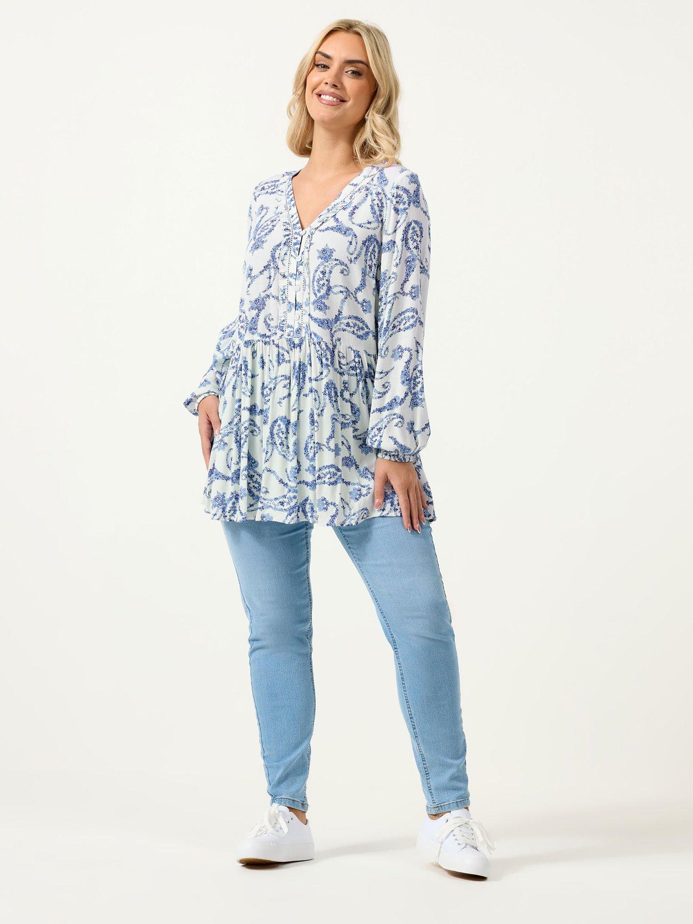 yours-curve-ruffle-placket-gypsy-blouse-blueback