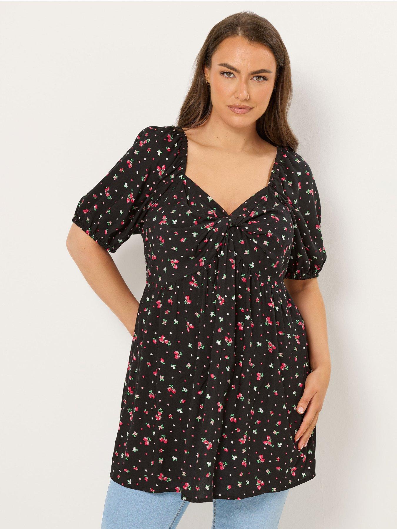 yours-curve-twist-front-blouse-blackfront