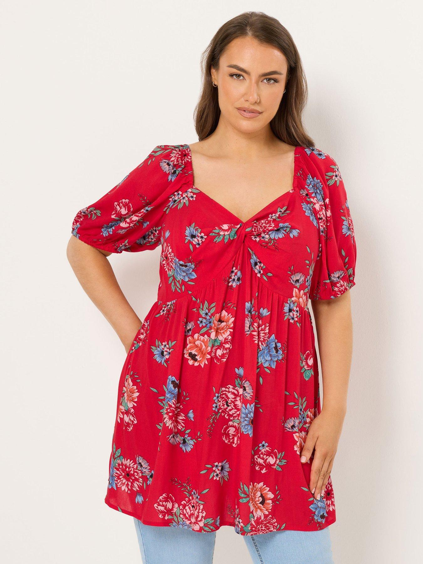 yours-curve-twist-front-blouse-redfront