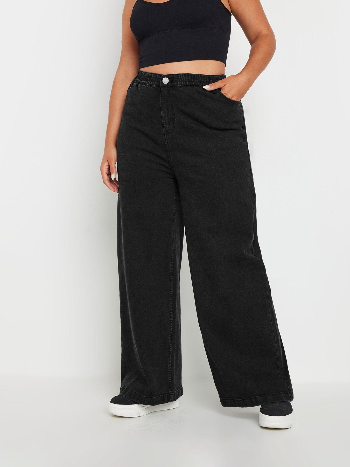 Image 4 of 5 of Yours Curve Wide Leg Puddle Jean - Blue