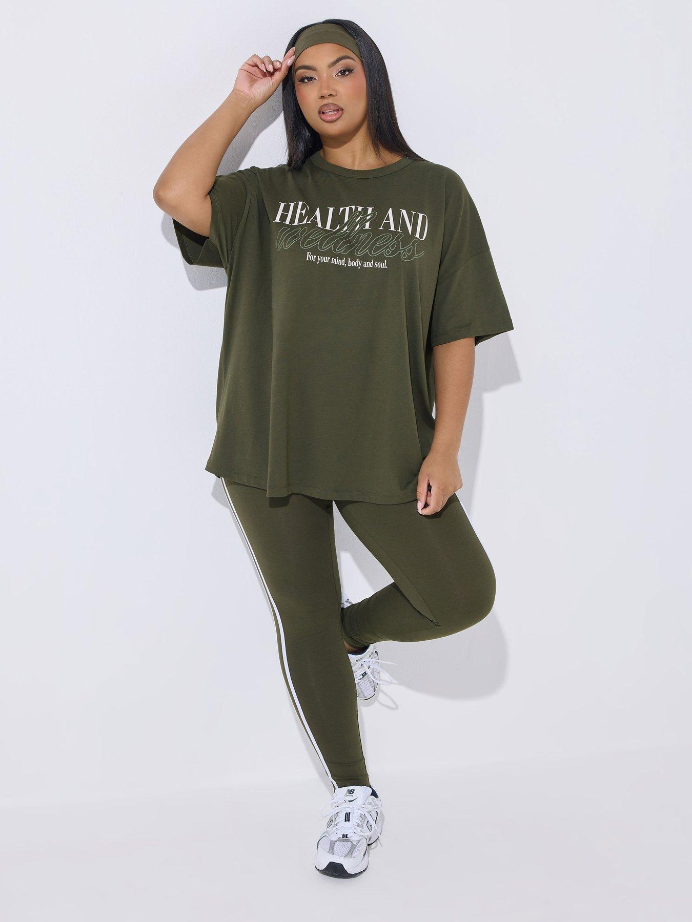 yours-curve-active-side-stripe-leggings-greenback