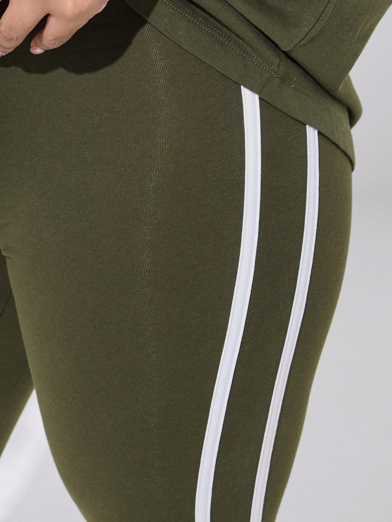 yours-curve-active-side-stripe-leggings-greenoutfit