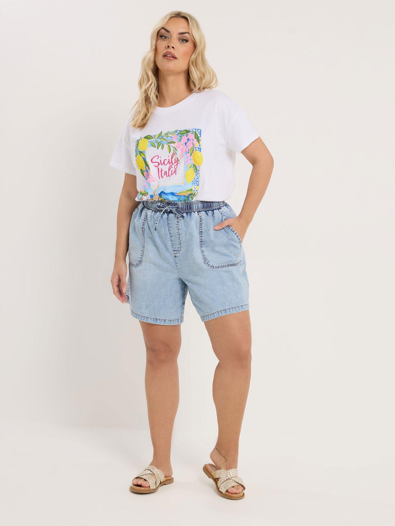 yours-curve-tie-waist-denim-shortback
