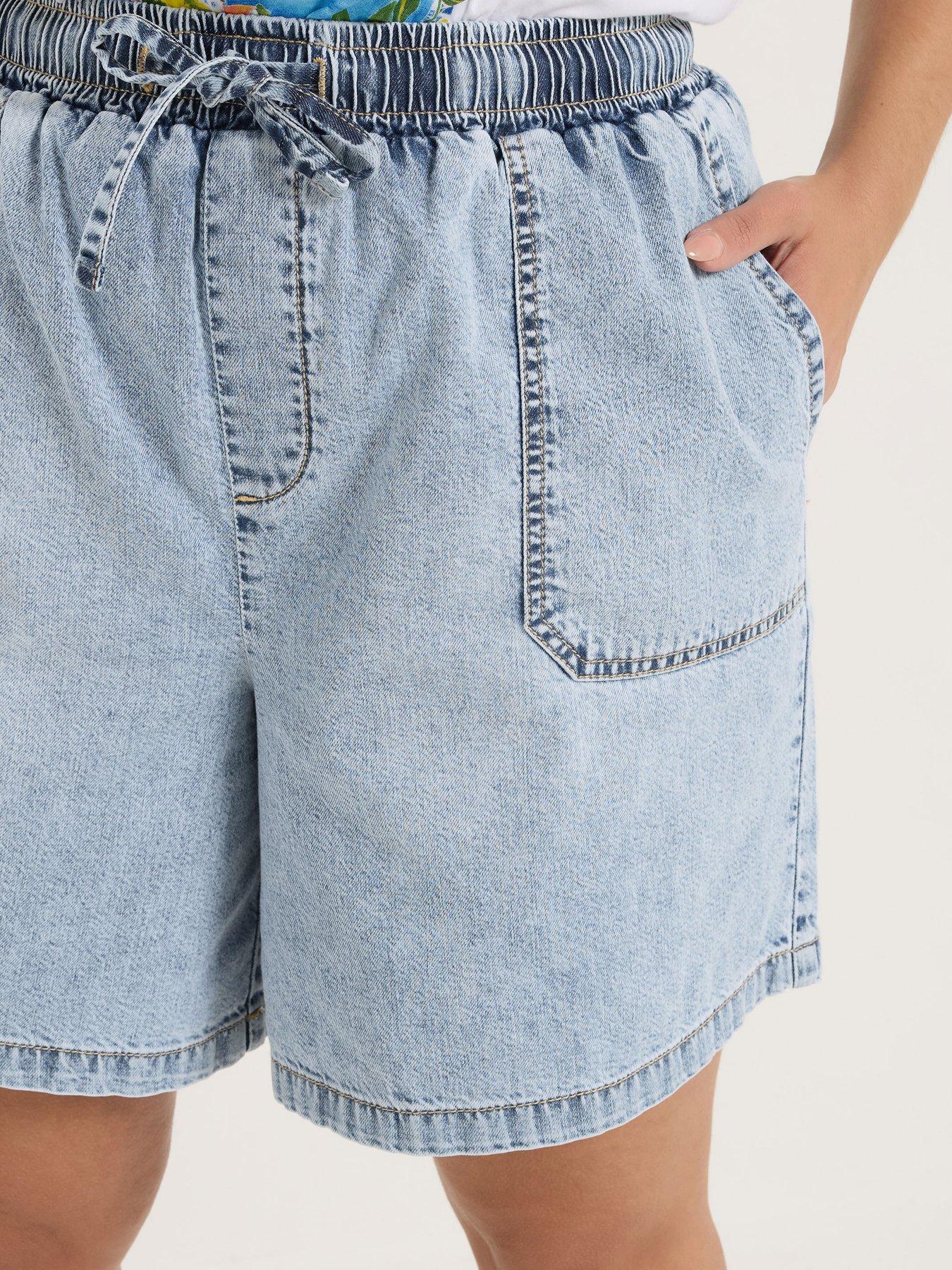 yours-curve-tie-waist-denim-shortoutfit