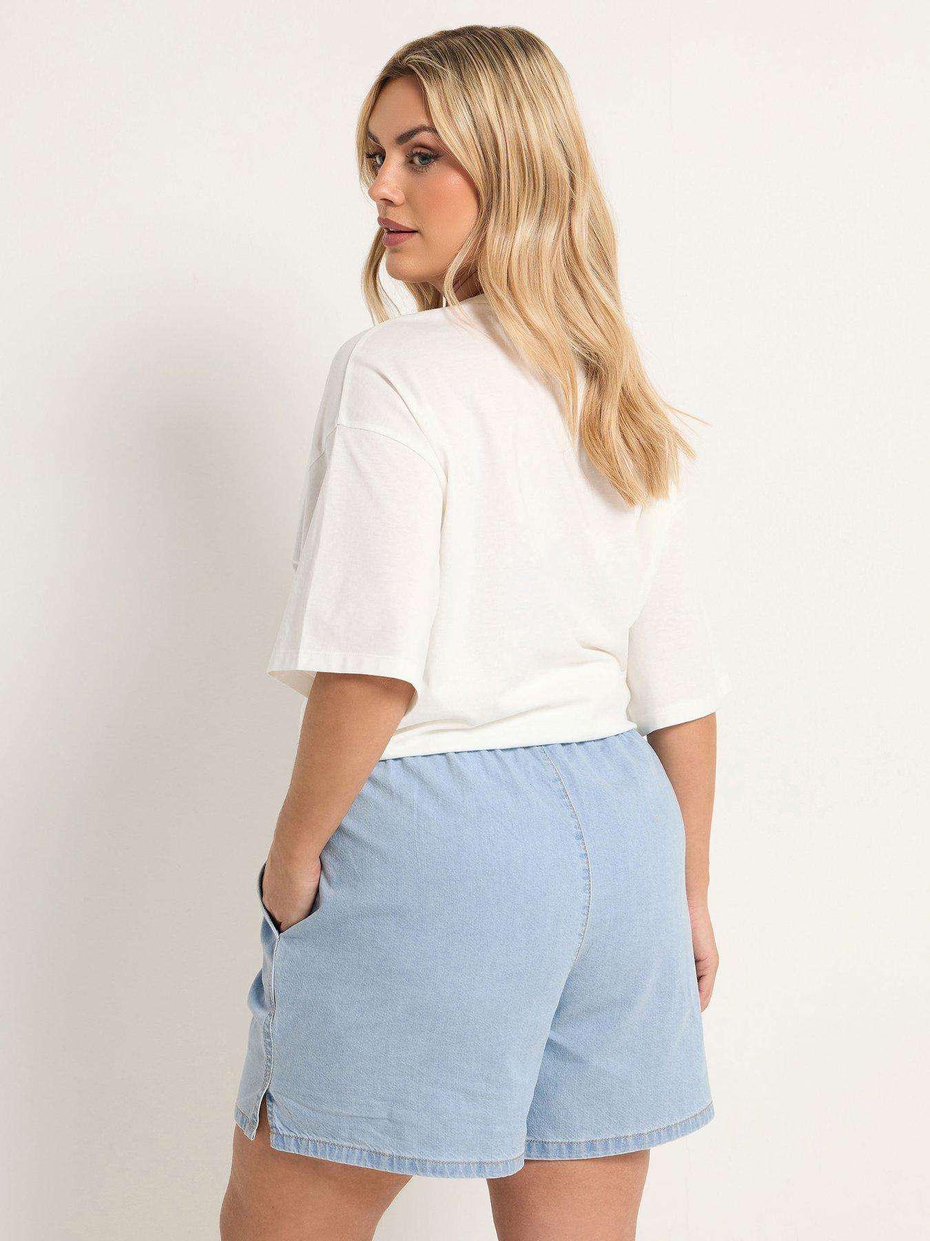 Image 2 of 5 of Yours Curve Boxer Style Denim Short