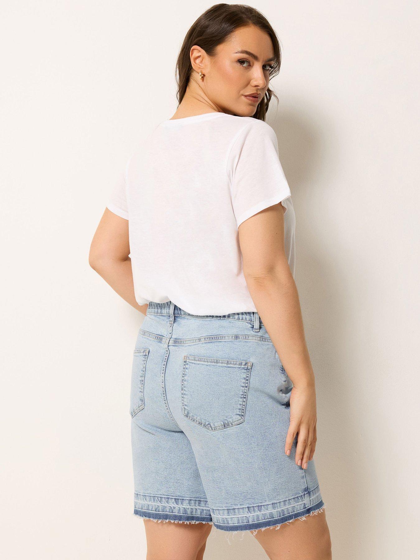 Image 2 of 5 of Yours Curve Tie Dye Hem Denim Short