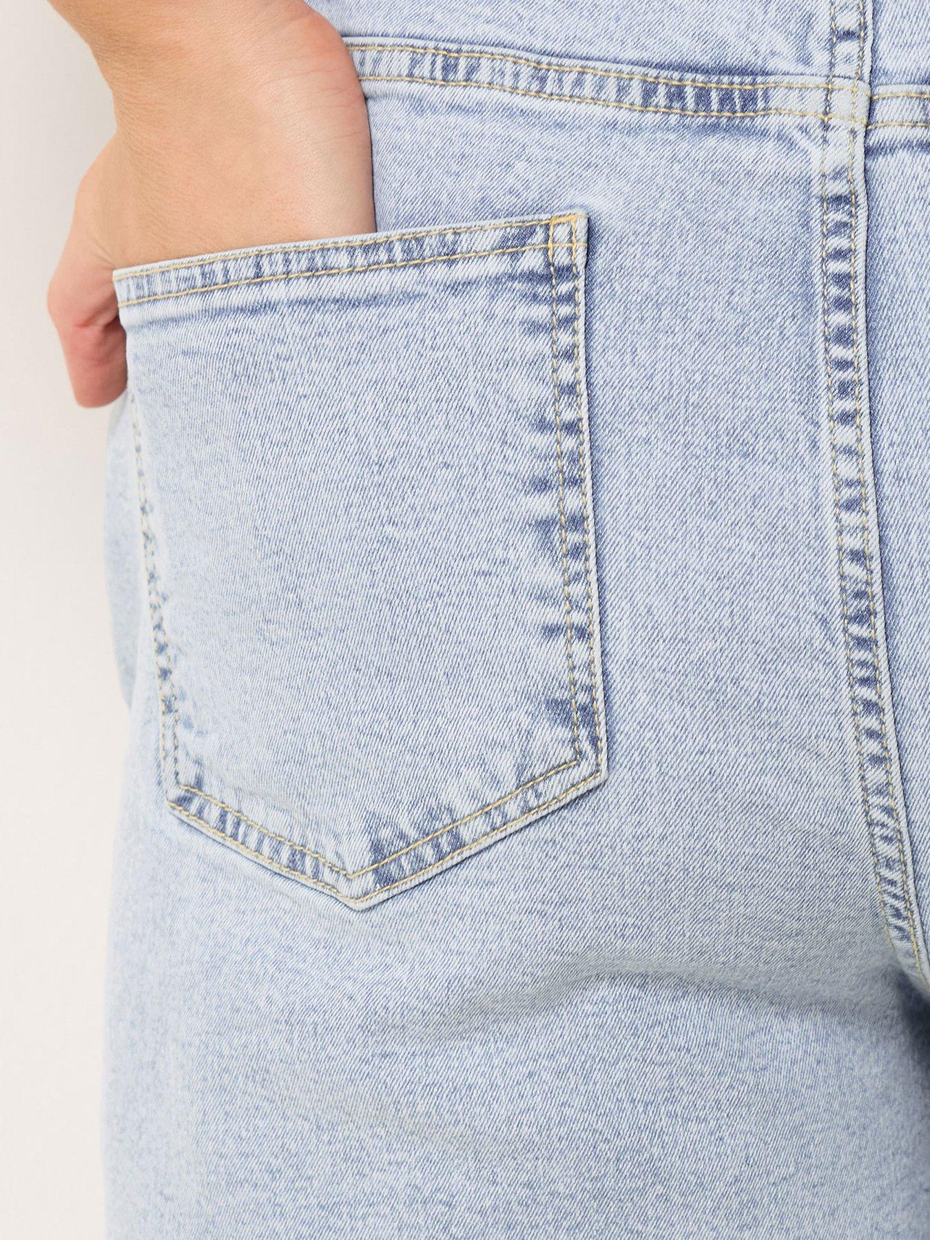 Image 4 of 5 of Yours Curve Tie Dye Hem Denim Short