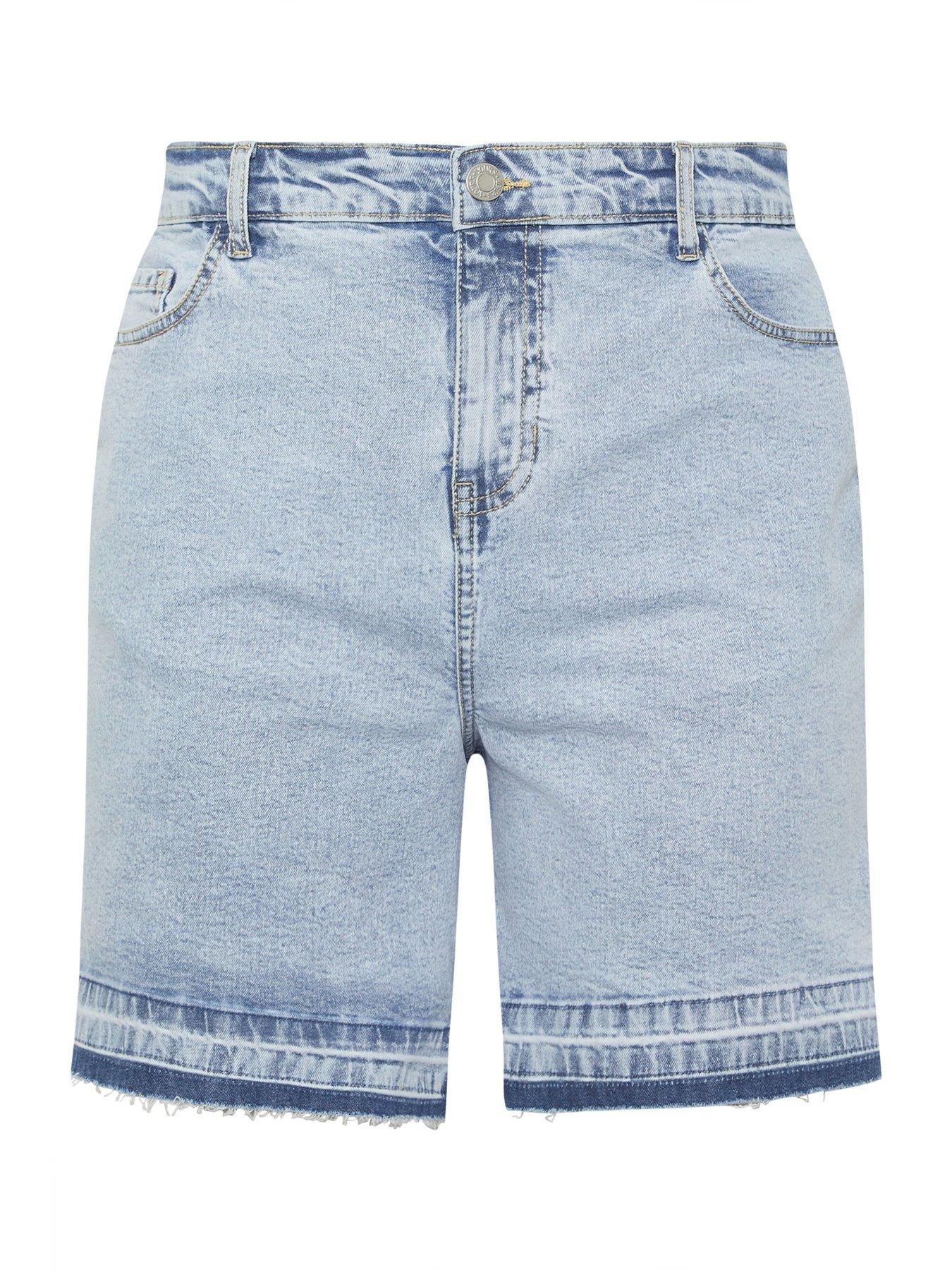 Image 5 of 5 of Yours Curve Tie Dye Hem Denim Short