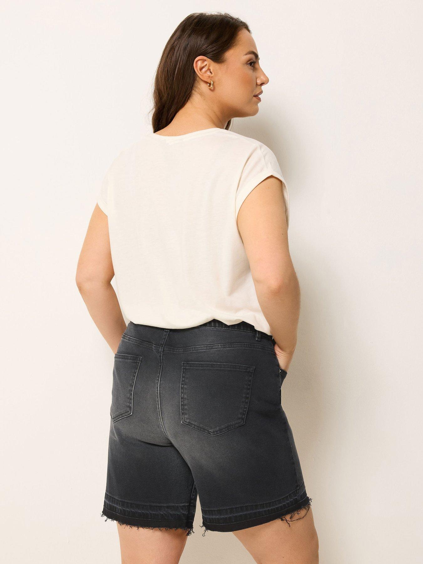 Image 2 of 5 of Yours Curve Tie Dye Hem Denim Short