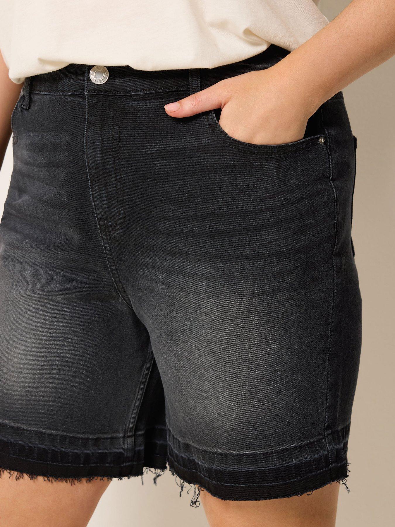 Image 4 of 5 of Yours Curve Tie Dye Hem Denim Short