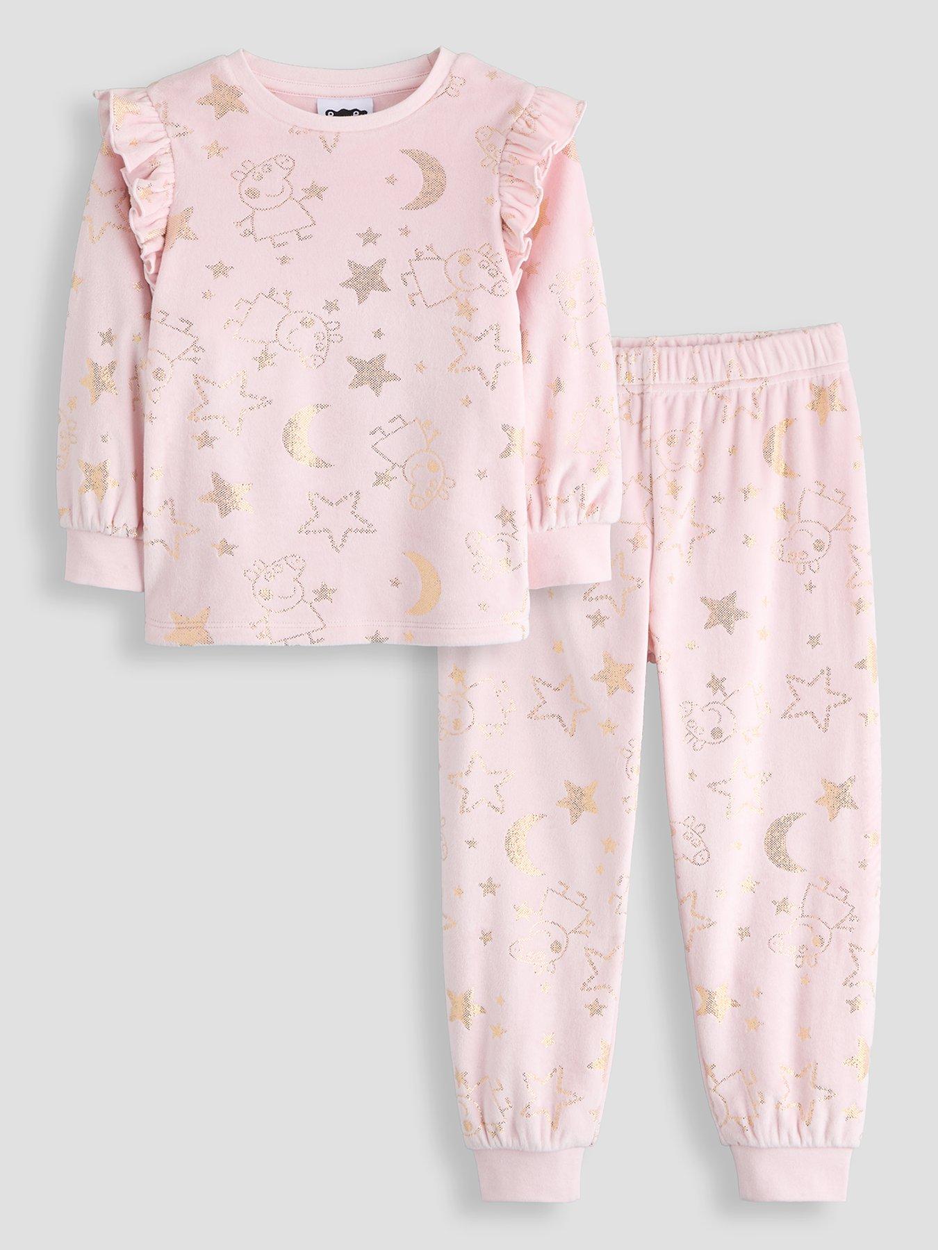 The Very Collection Peppa Pig Foil Frill Sleeve Fleece Pyjamas - Pink