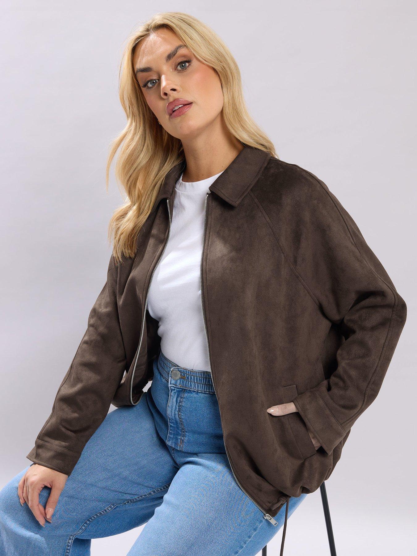 yours-curve-suedette-bomber-brownfront