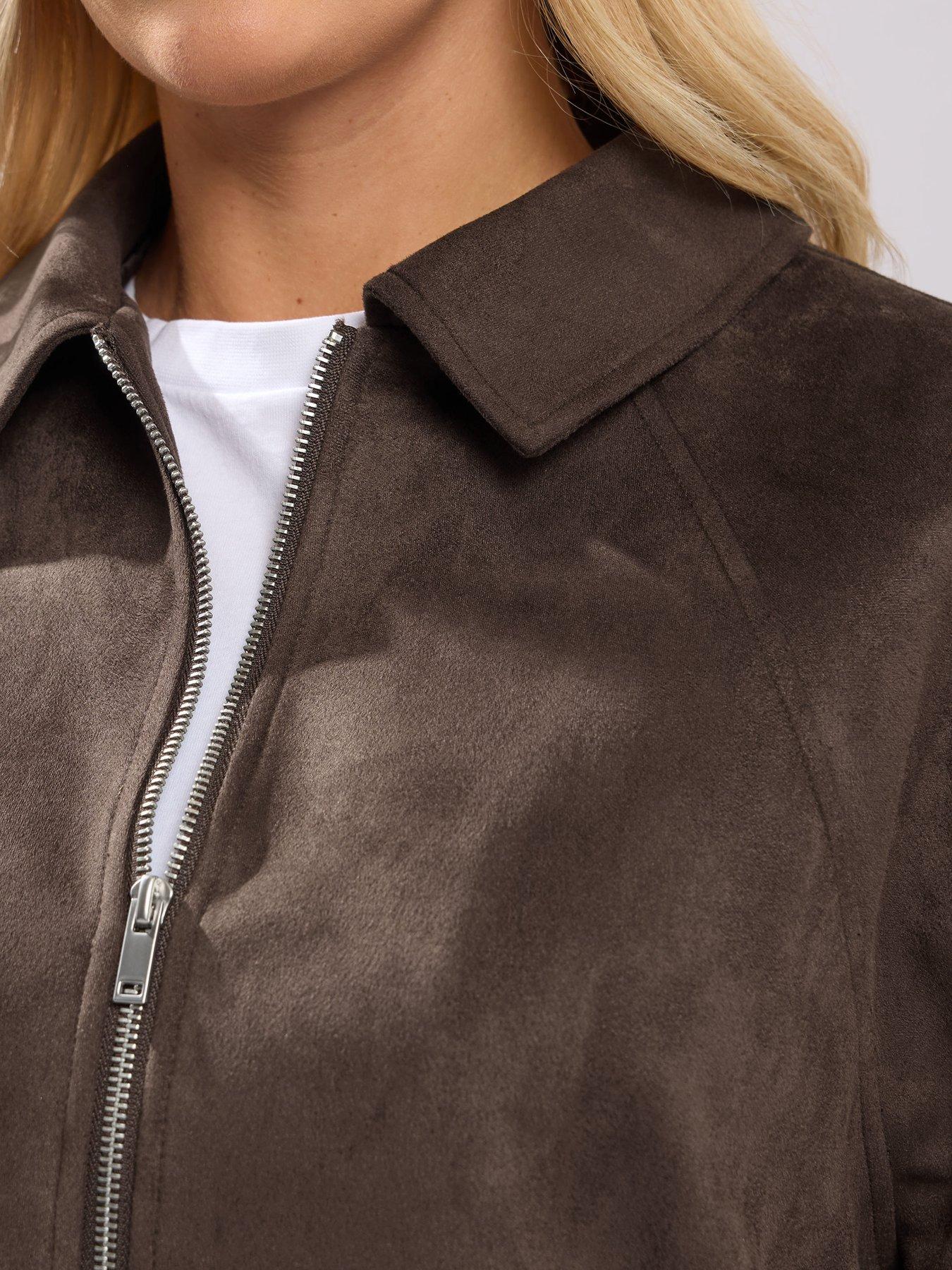 yours-curve-suedette-bomber-brownoutfit