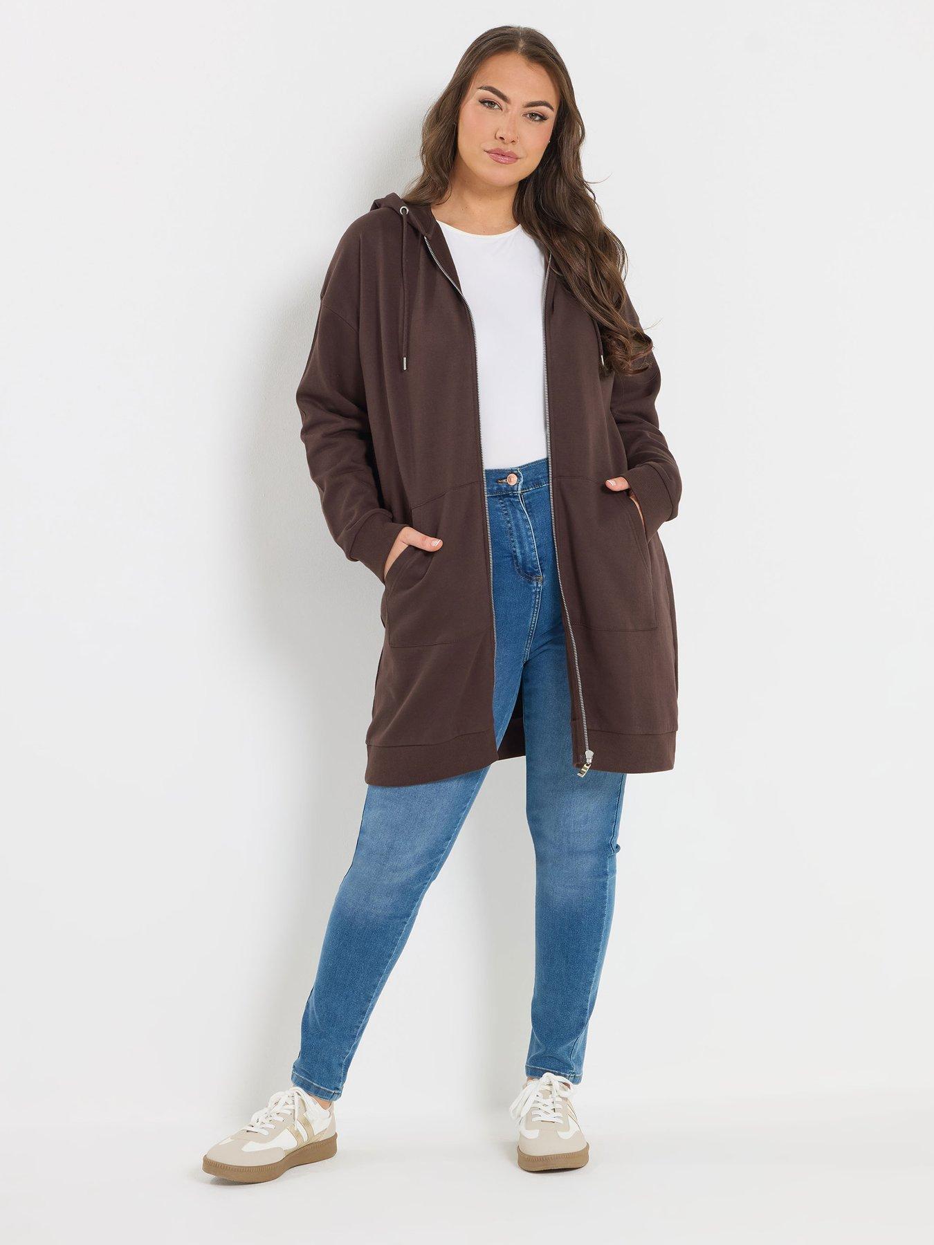 yours-curve-longline-hoodie-brownfront