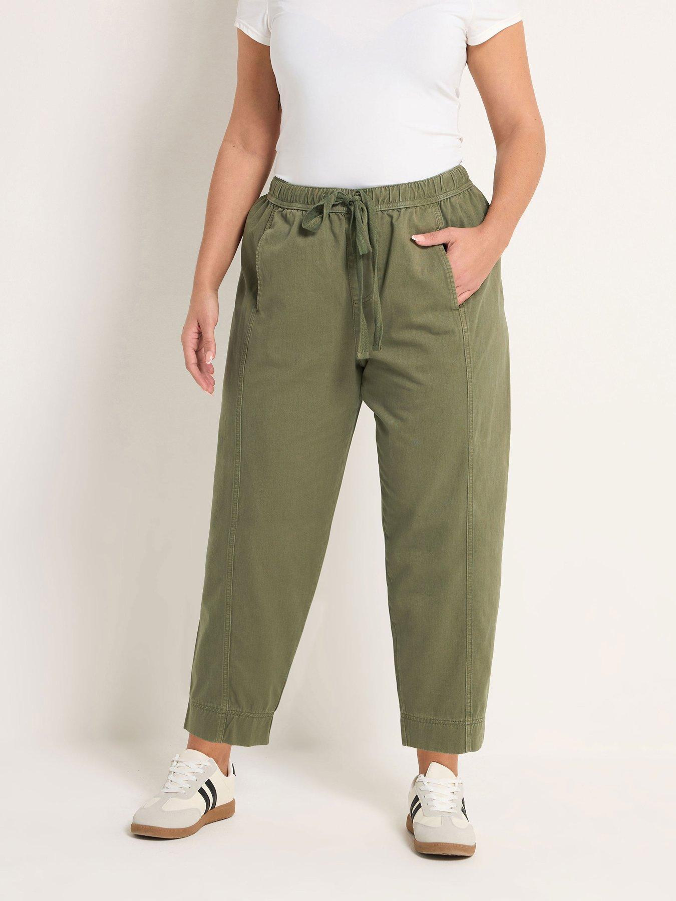 yours-curve-twill-tapered-trouser-greenfront
