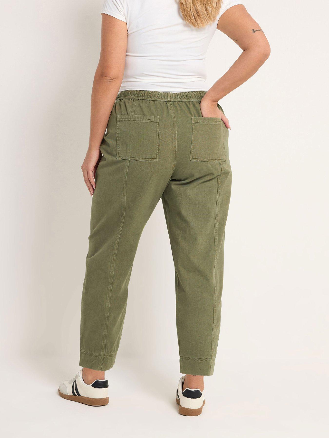 yours-curve-twill-tapered-trouser-greenstillFront