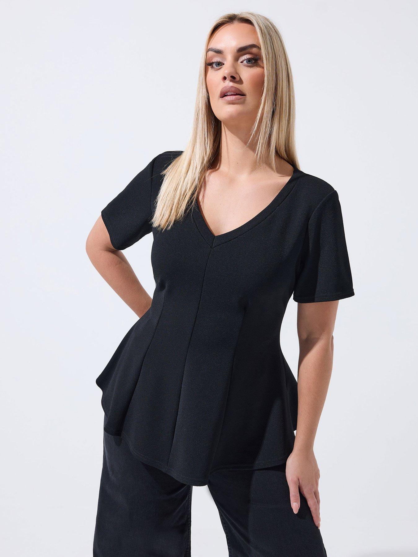 yours-curve-v-neck-corset-shaping-top-blackfront