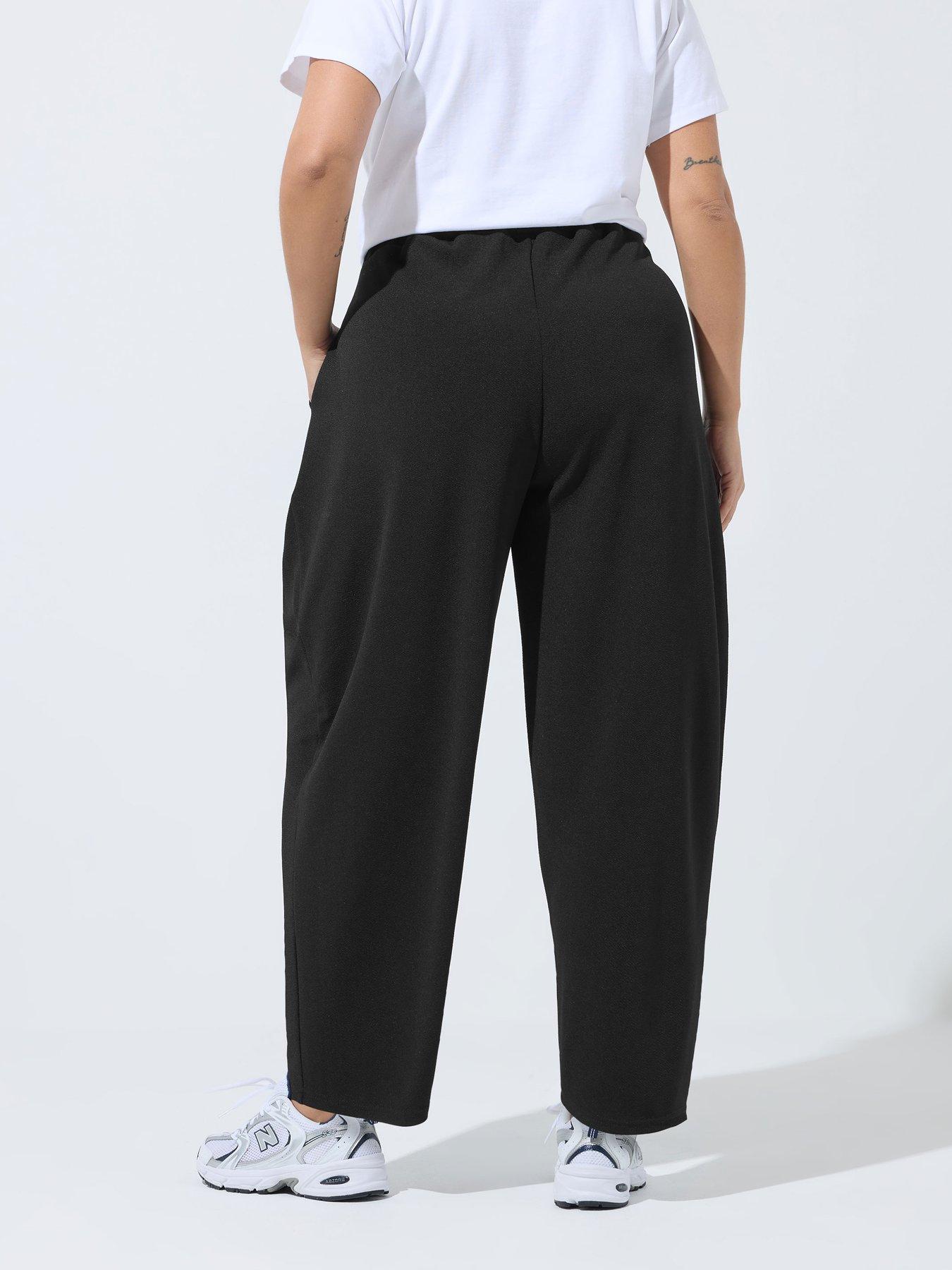 yours-curve-barrel-pleated-trouser-blackstillFront