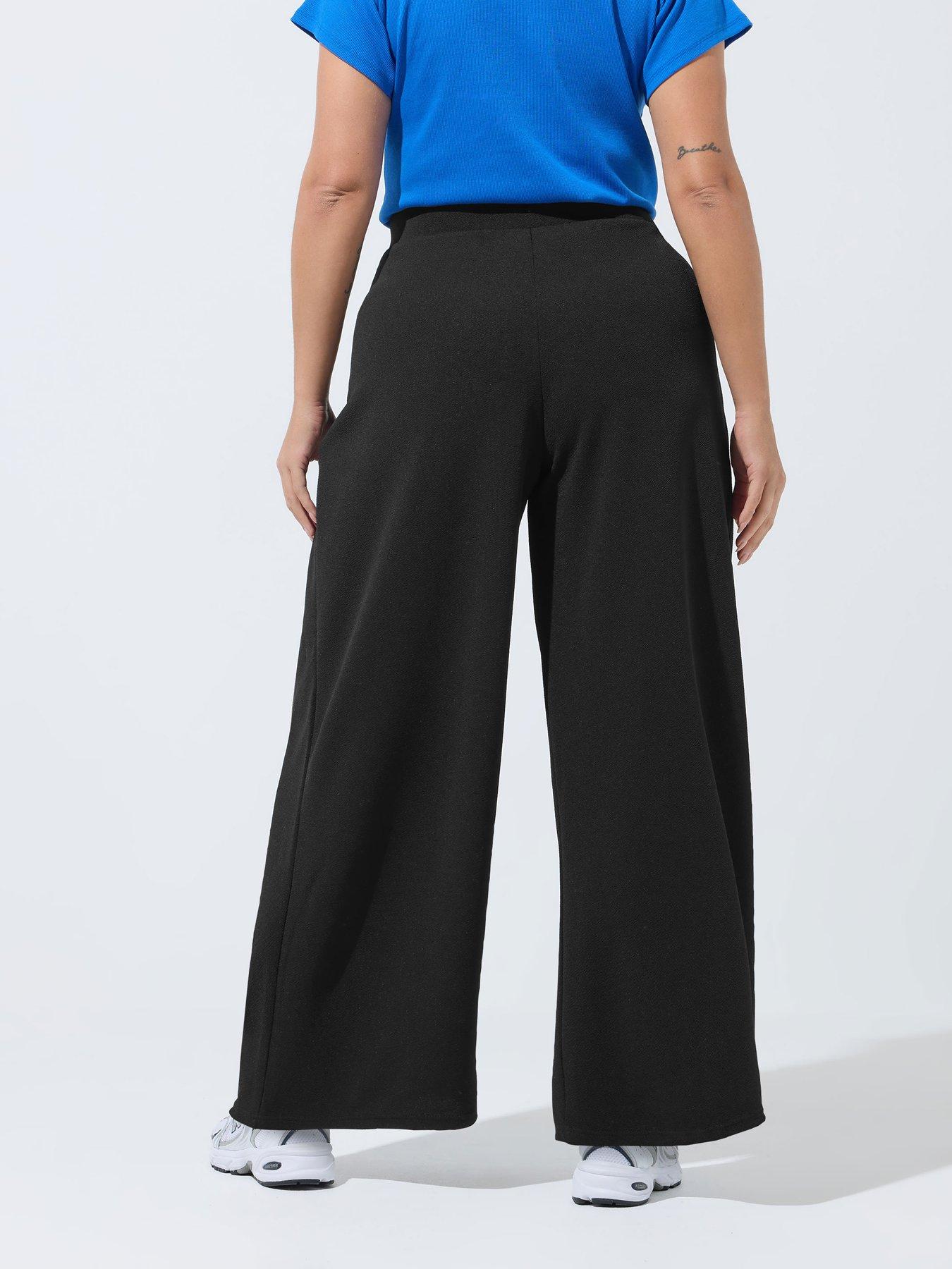 yours-curve-pleated-wide-leg-trouser-blackstillFront