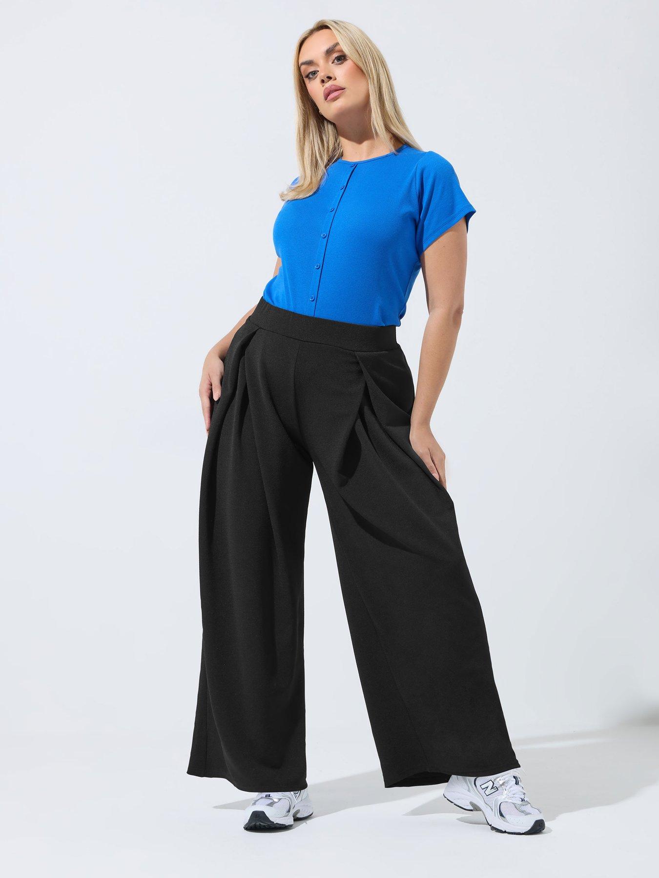 yours-curve-pleated-wide-leg-trouser-blackback