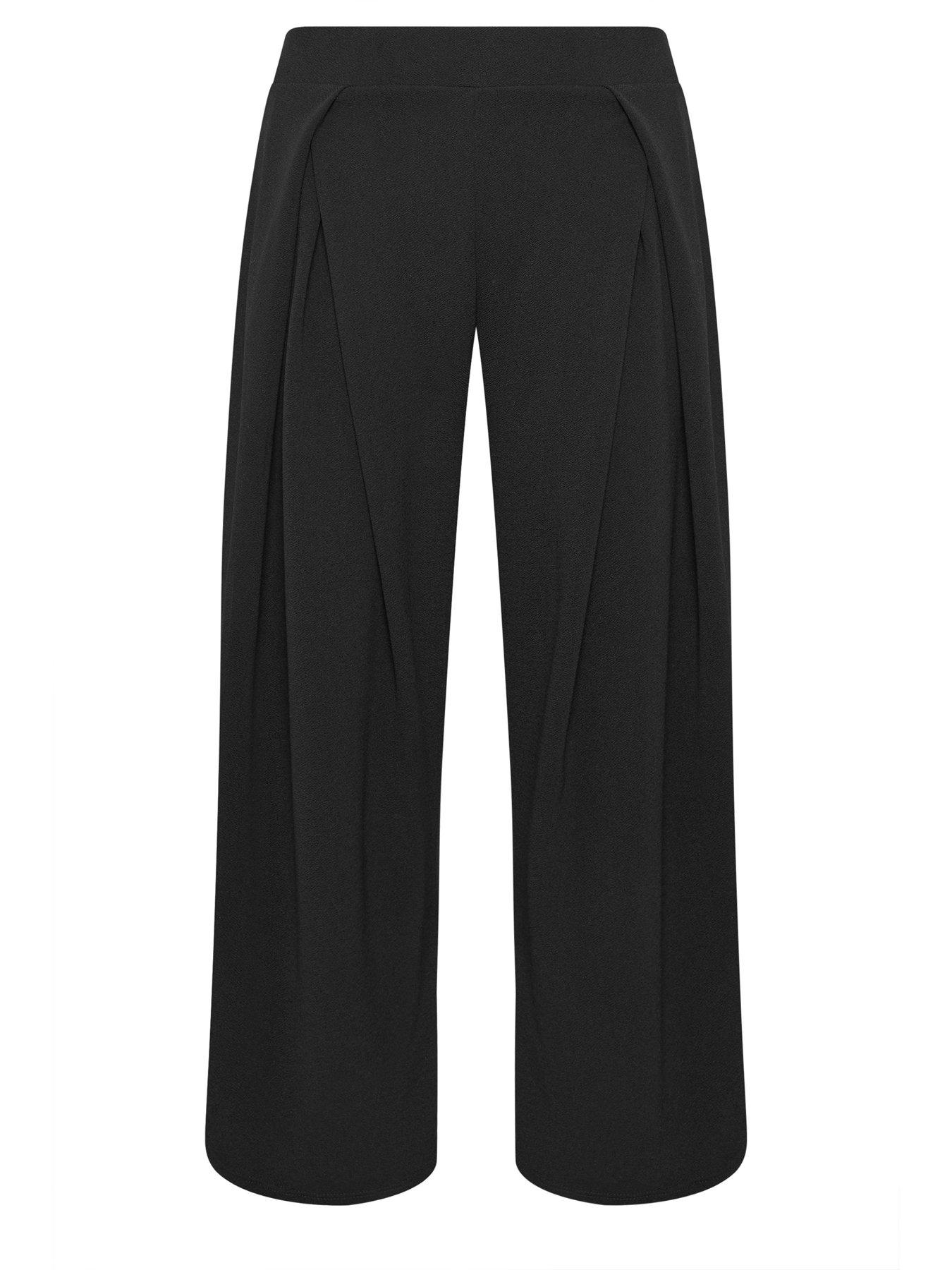 yours-curve-pleated-wide-leg-trouser-blackdetail