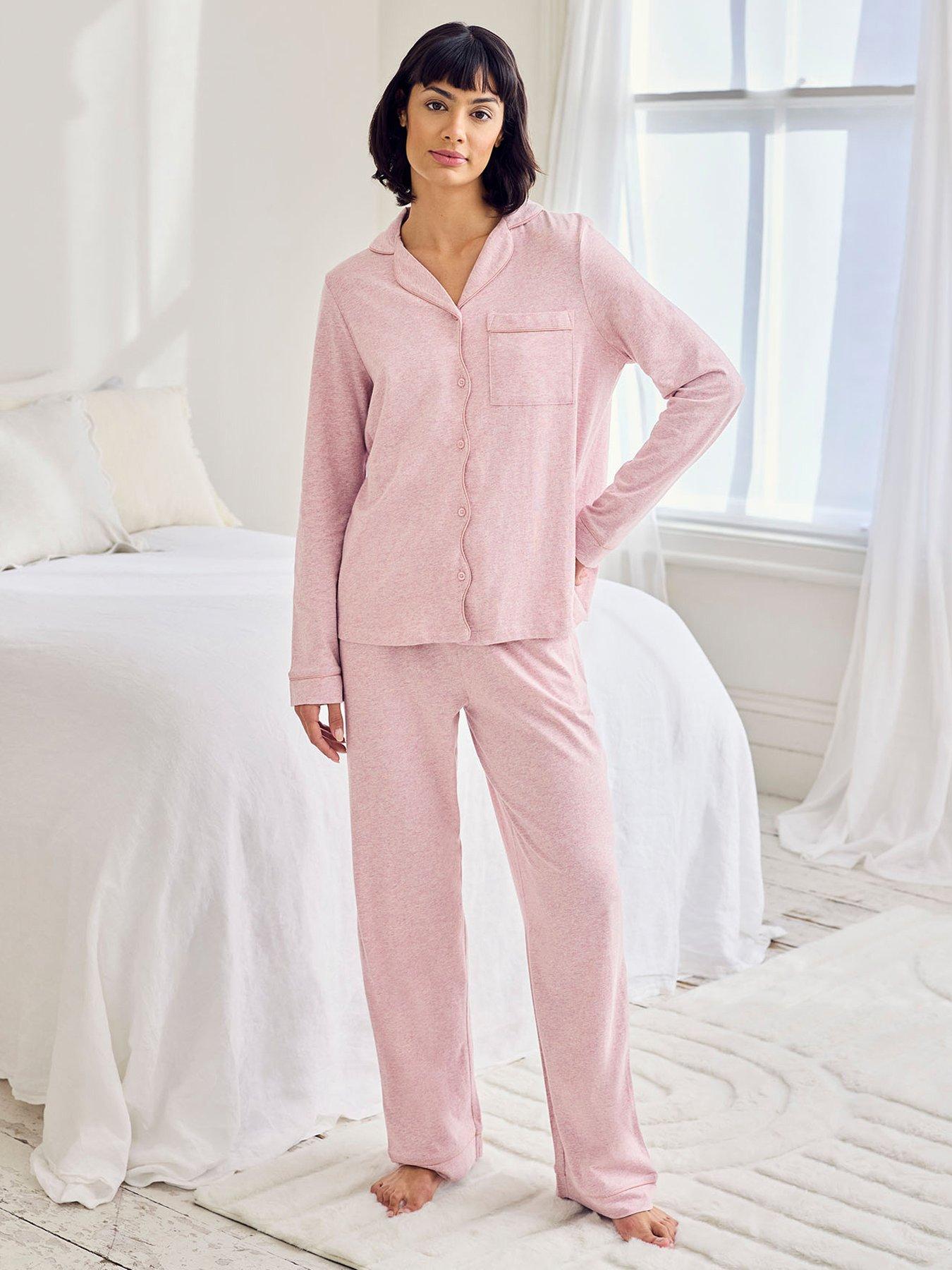 chelsea-peers-cotton-scallop-edge-long-pyjama-set-pink