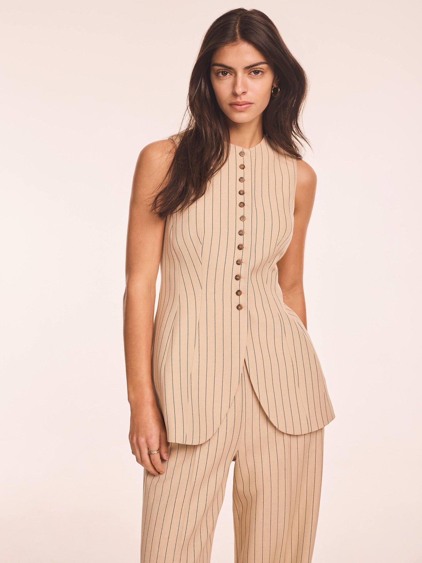 mint-velvet-pinstripe-waistcoat-neutralfront