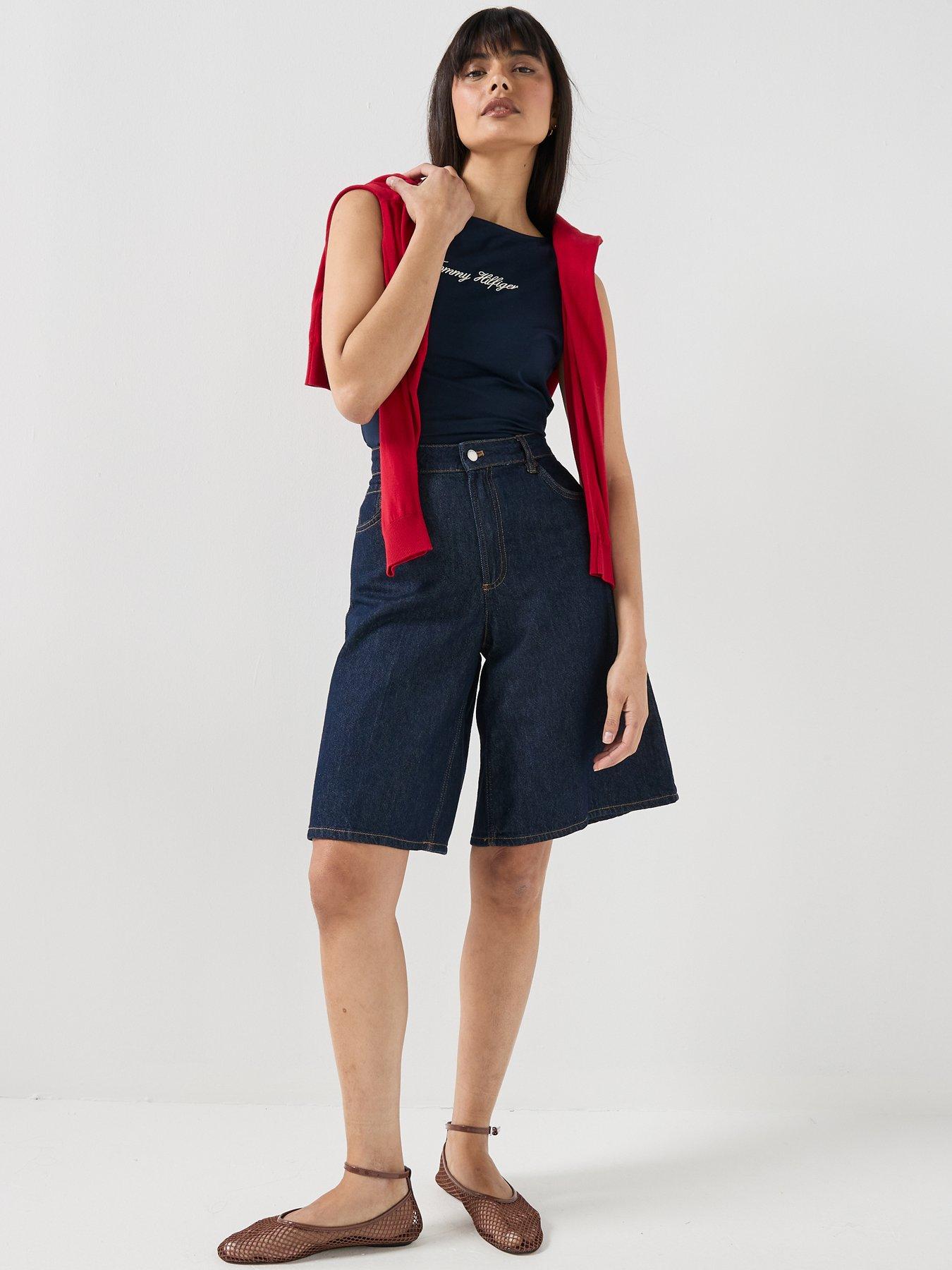 Image 6 of 6 of Tommy Hilfiger Classic Script Boat Neck Top - Blue