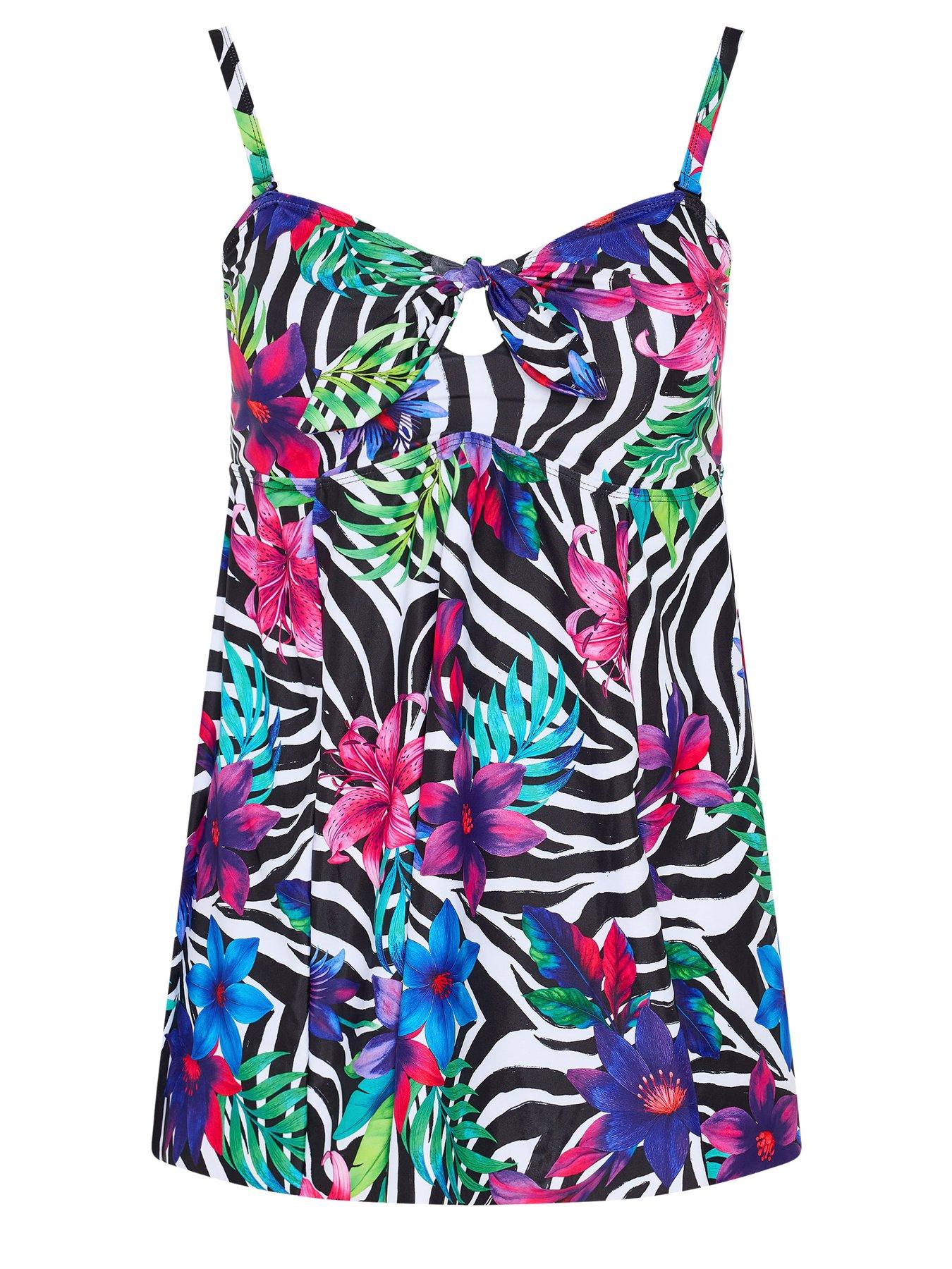 yours-curve-zebra-bandeau-tankini-blackdetail