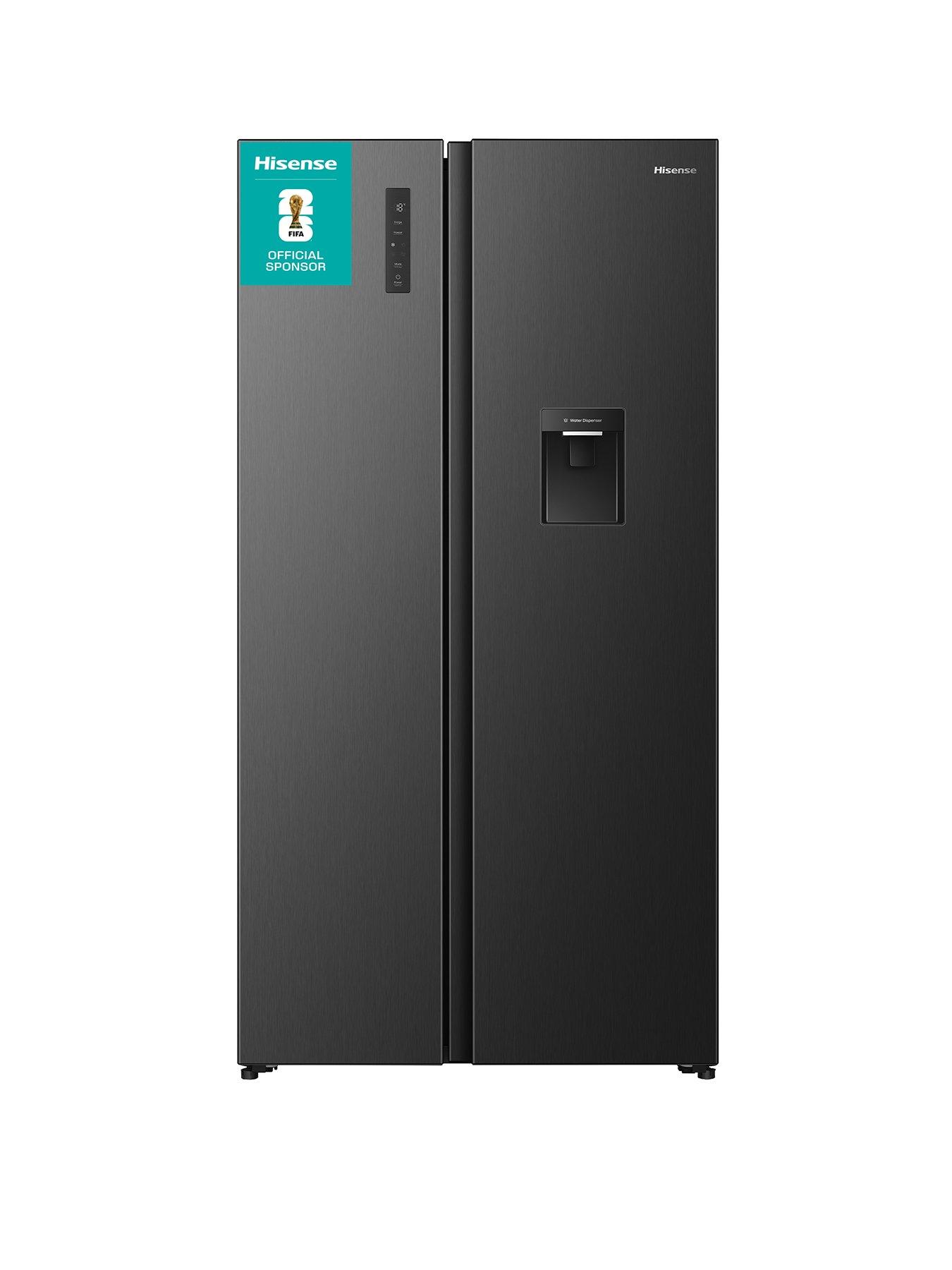 Hisense Hisense RS3P558NMFD PureFlat American Side-By-Side Fridge Freezer - D Rated - Black Stainless