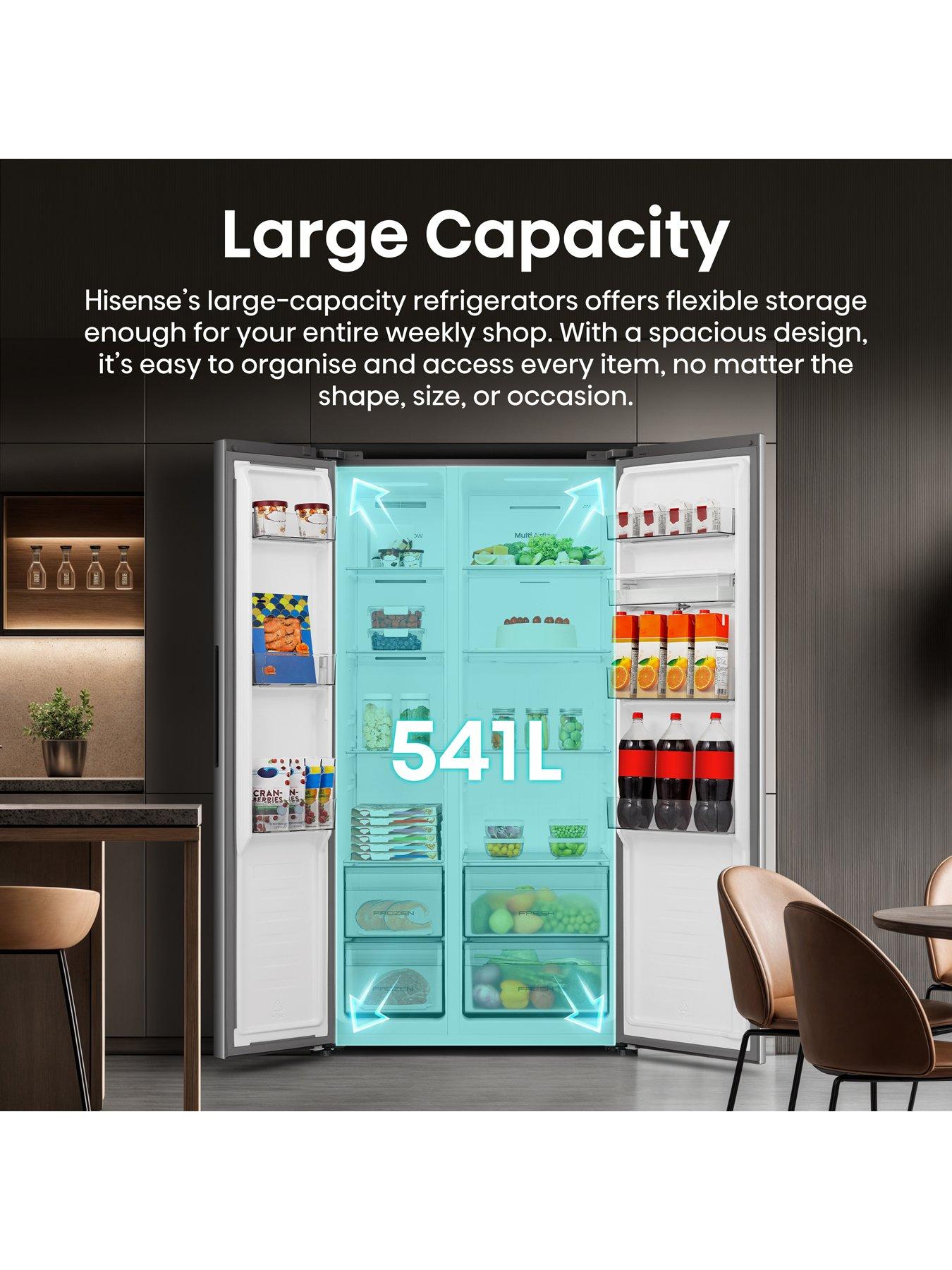 Image 3 of 7 of Hisense RS3P558NMID PureFlat American Side-By-Side Fridge Freezer - D Rated - Stainless