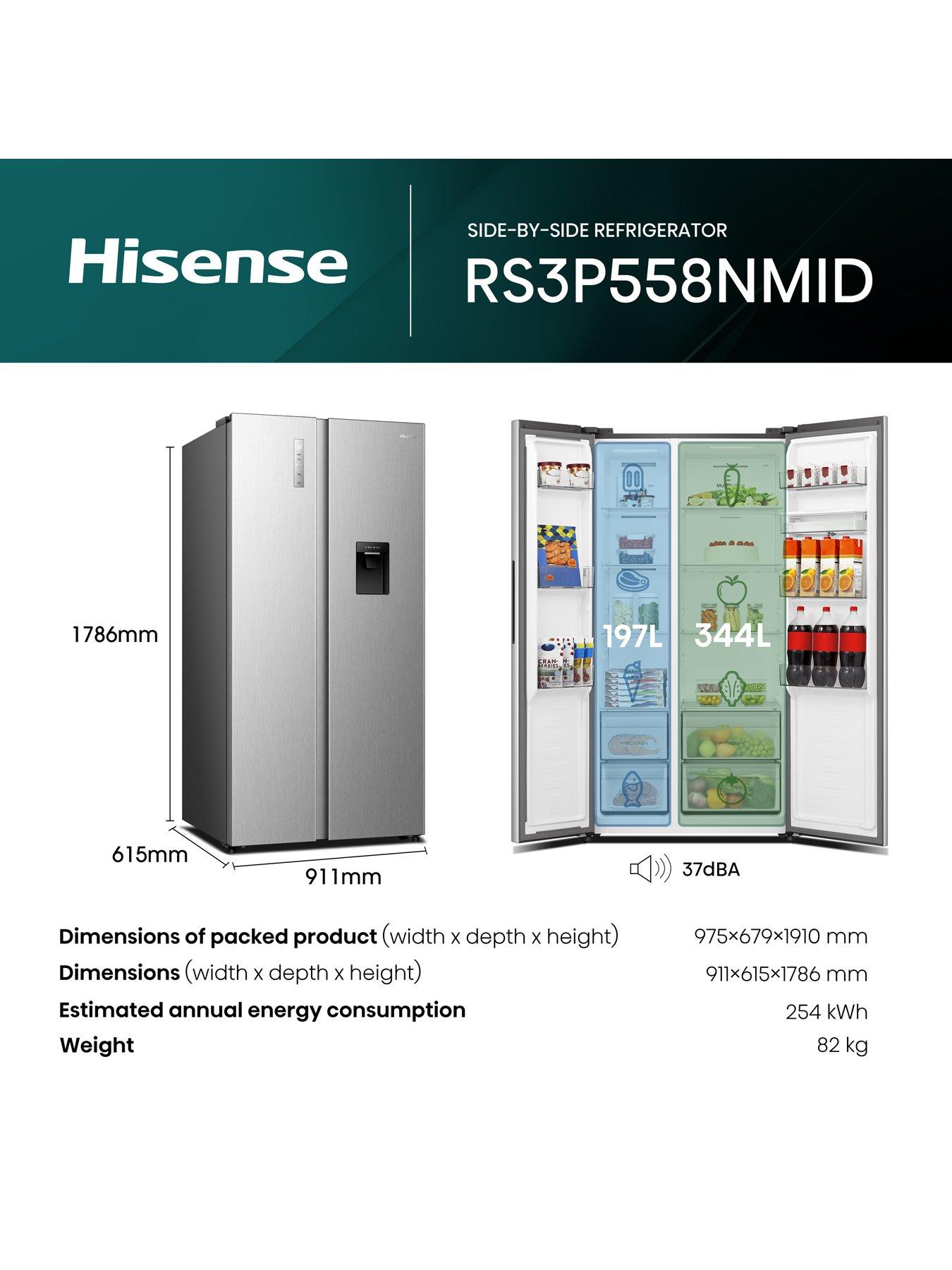 Image 7 of 7 of Hisense RS3P558NMID PureFlat American Side-By-Side Fridge Freezer - D Rated - Stainless
