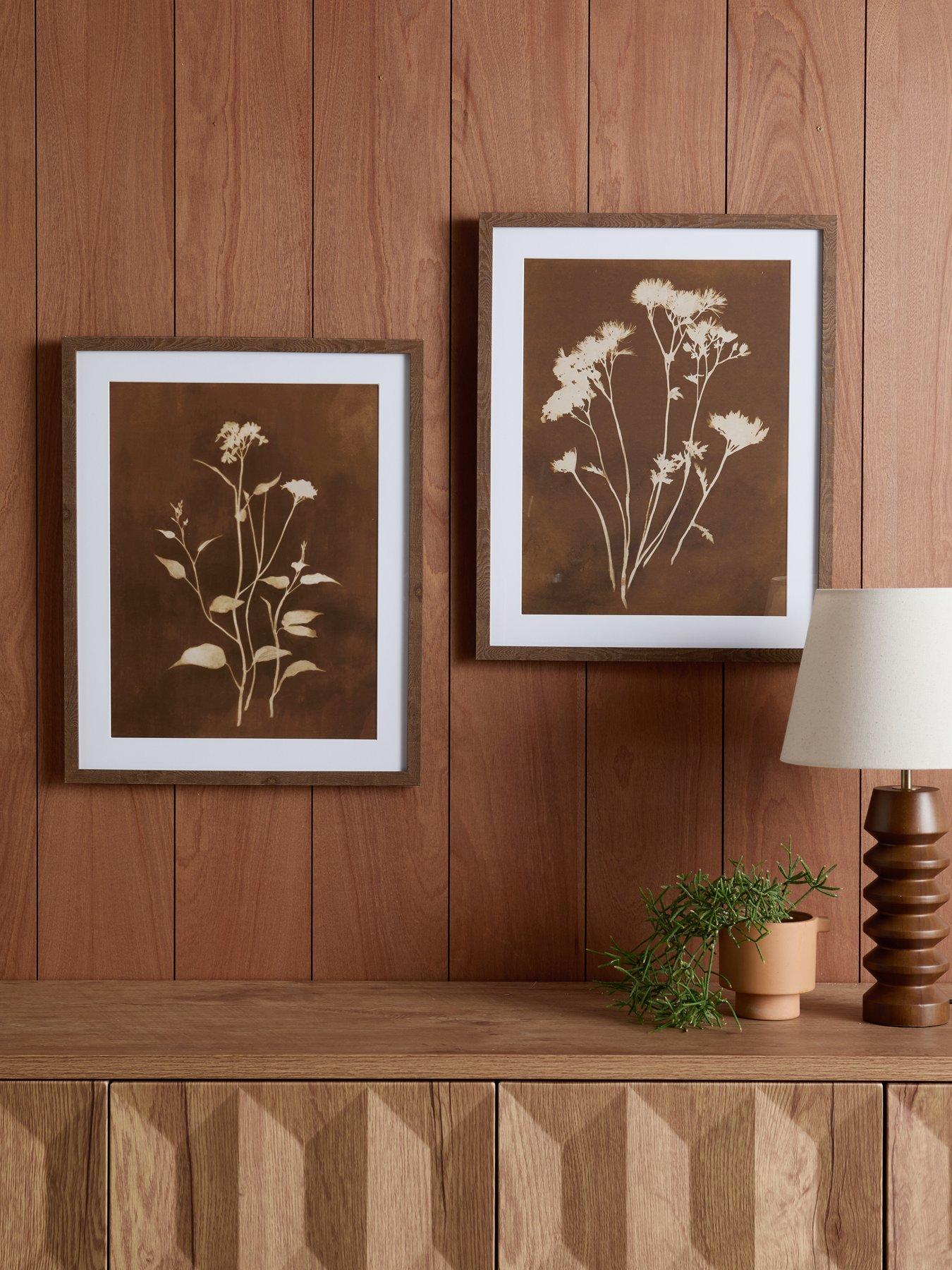 The Very Collection Set Of 2 Brown Floral Canvas 45X60Cm - Fsc Certified