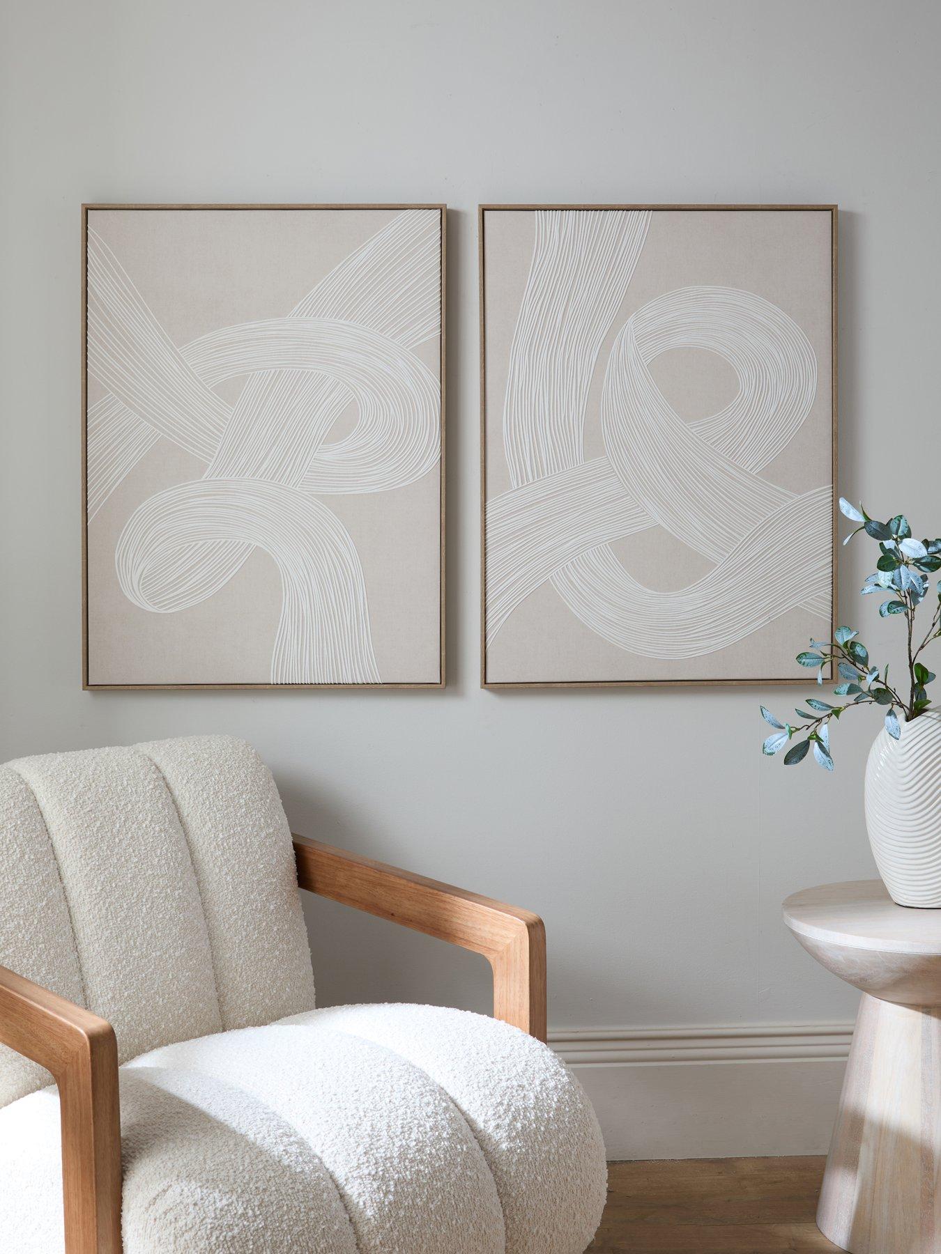 The Very Collection Set Of 2 Lines Capped Canvas 60X80Cm - Fsc Certified in Beige