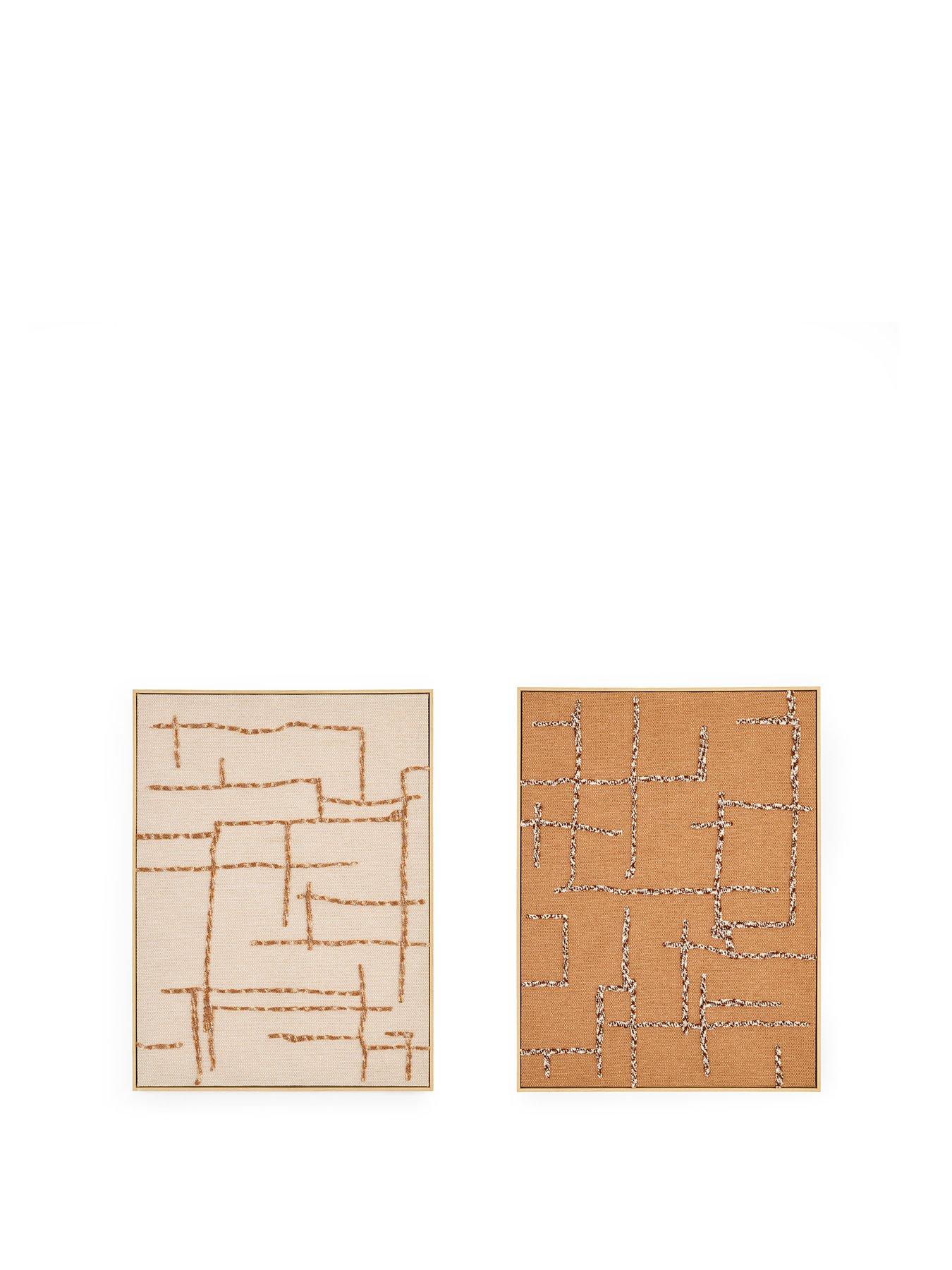 Image 2 of 7 of The Very Collection Set of 2 Embroidered Textured Canvas 60x80cm - FSC&reg; Certified